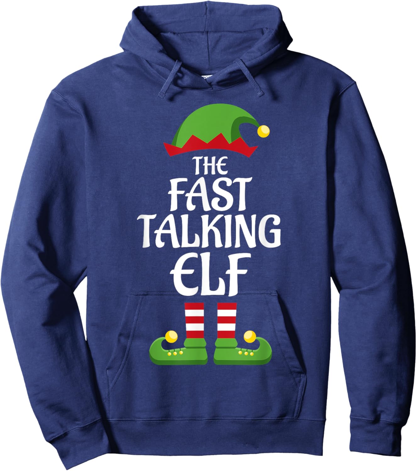 Fast Talking Elf Family Matching Group Christmas Hoodie - Hoodie | Navy