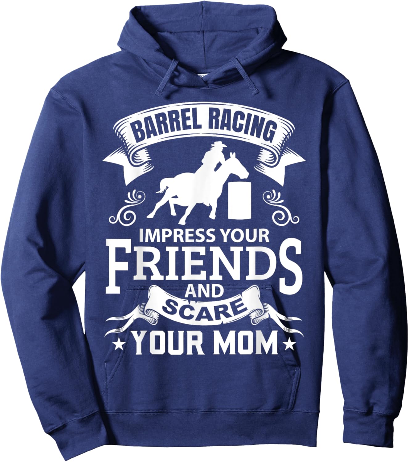 Barrel Racing Horseback Riding Horse Racer Rider Rodeo Hoodie - Hoodie | Navy
