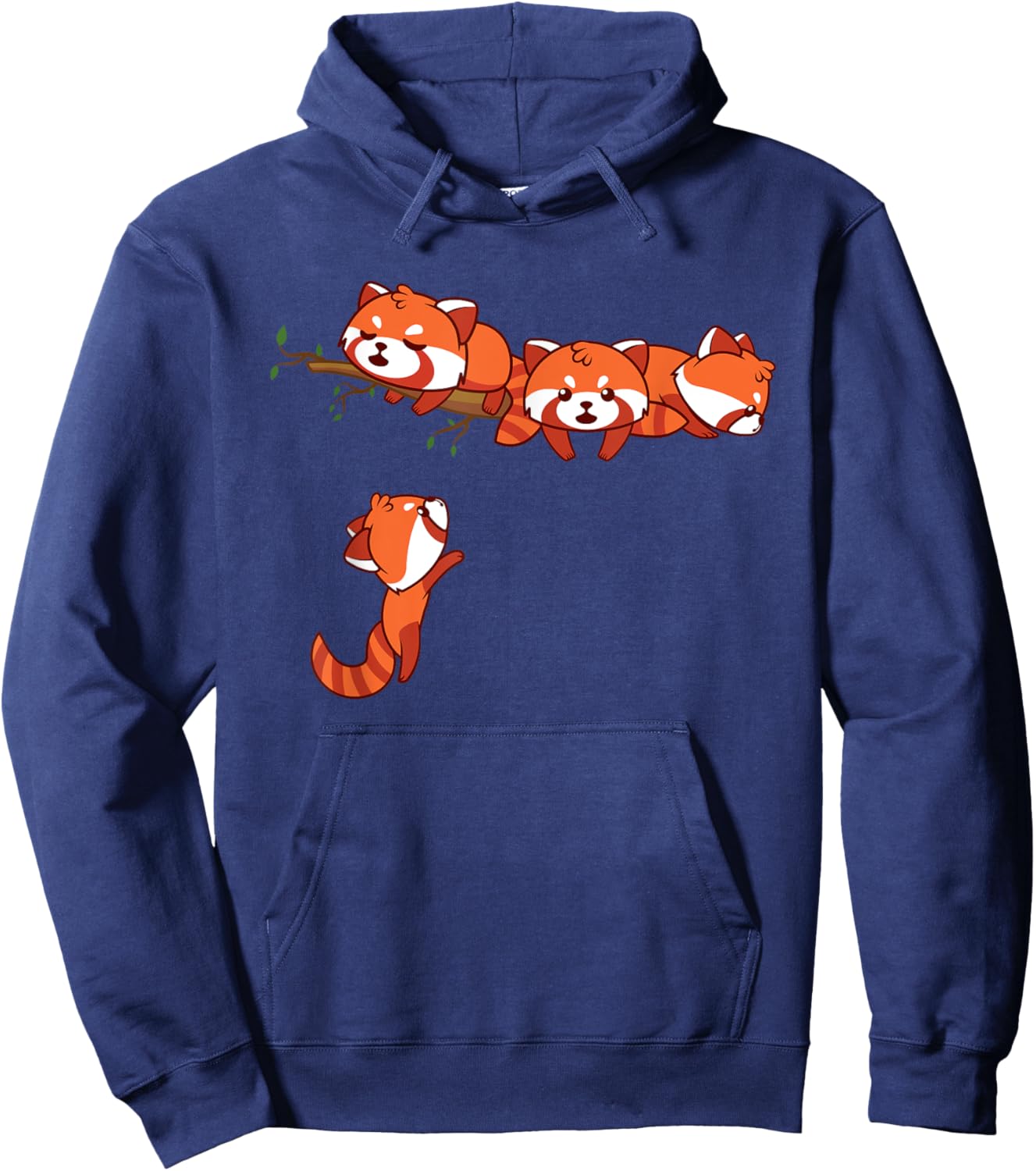 Pocket Series Red Panda Funny Playing Bear Animal Lover Gift Hoodie - Hoodie | Navy