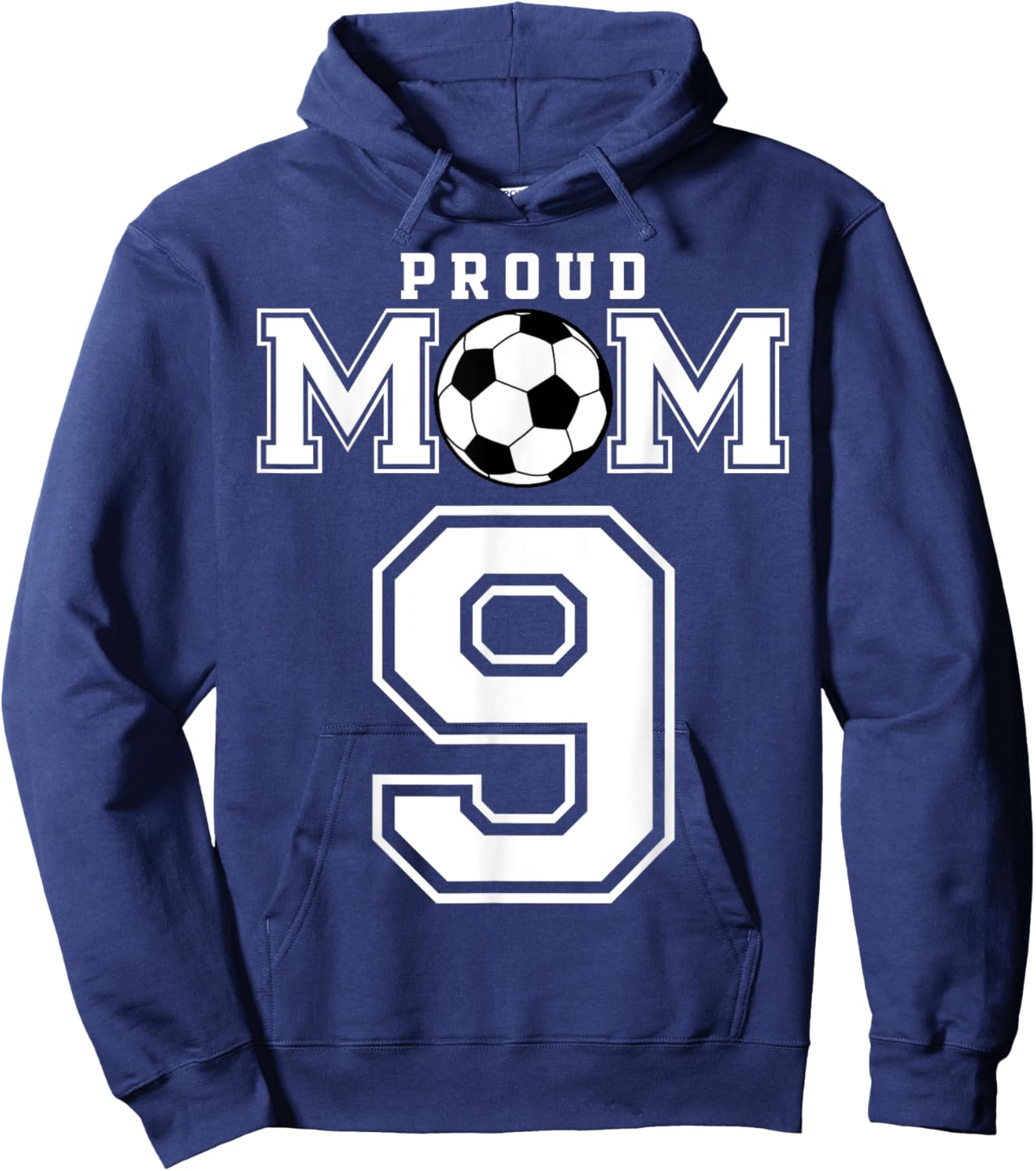Number 9 Custom Proud Soccer Futbol Mom Personalized Women Hoodie - Hoodie | Navy