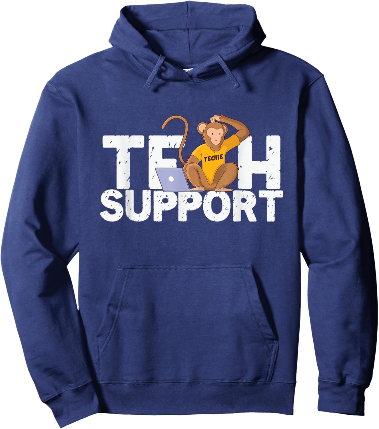 Tech Support Monkey Computer Programmer Customer Service Hoodie - Hoodie | Navy