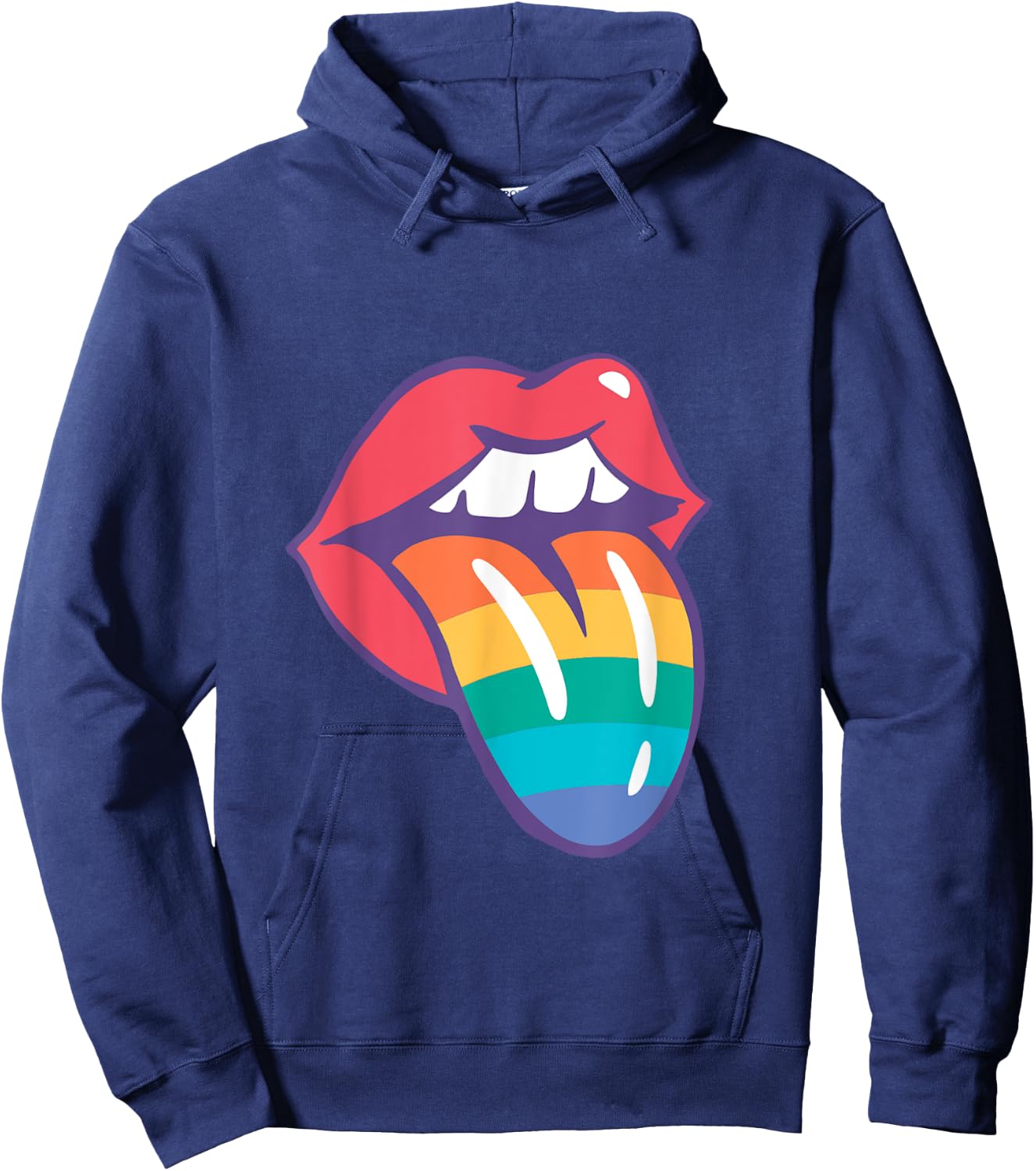 Rainbow Tongue Love Vintage Retro Style LGBT Gay Pride Hoodie - Hoodie | Navy