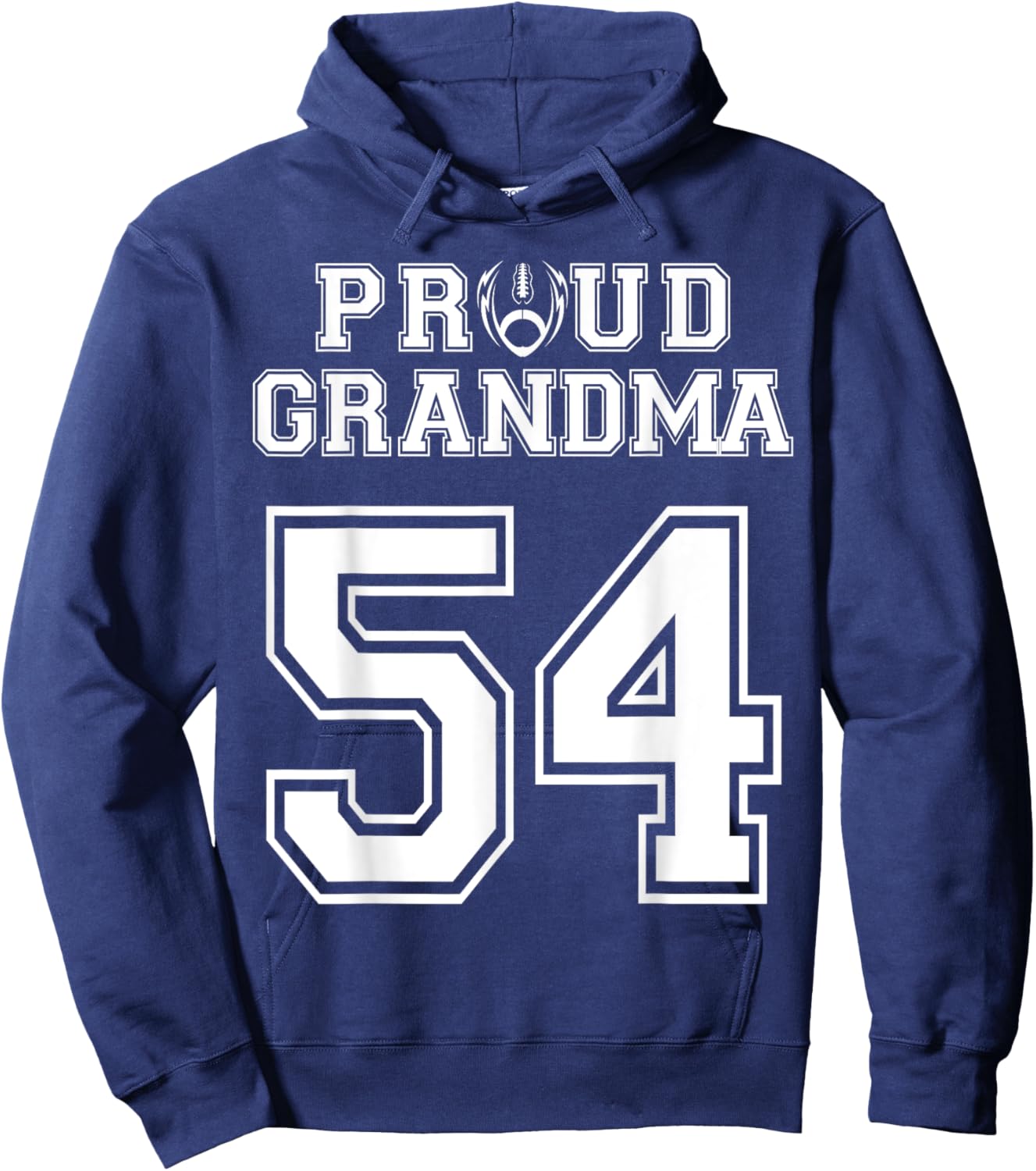 Custom Proud Football Grandma Number 54 Personalized Women Hoodie - Hoodie | Navy