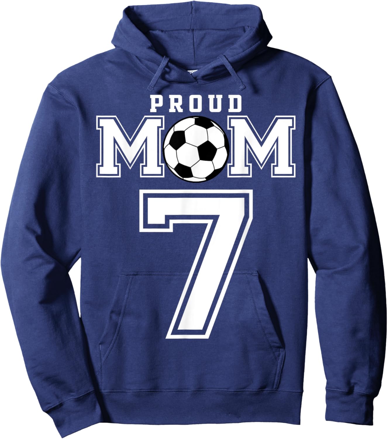 Number 7 Custom Proud Soccer Futbol Mom Personalized Women Hoodie - Hoodie | Navy