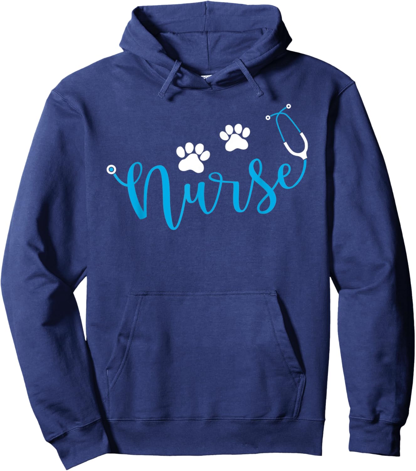 Nurse Dog Paw Print - Nurse and Dog Lover Mom Women Kids Hoodie - Hoodie | Navy