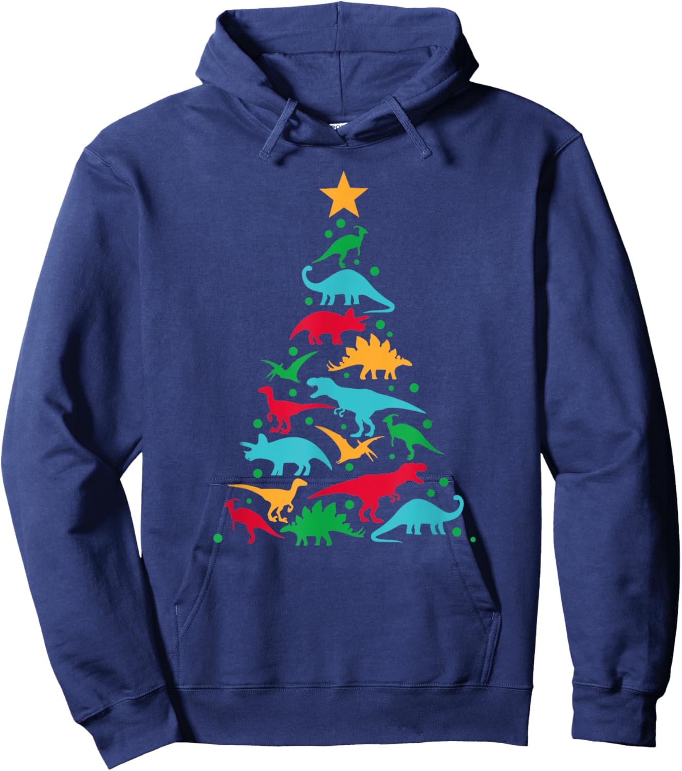 Tree Rex Dinosaur Dino Tree Christmas Tree Funny Hoodie - Hoodie | Navy