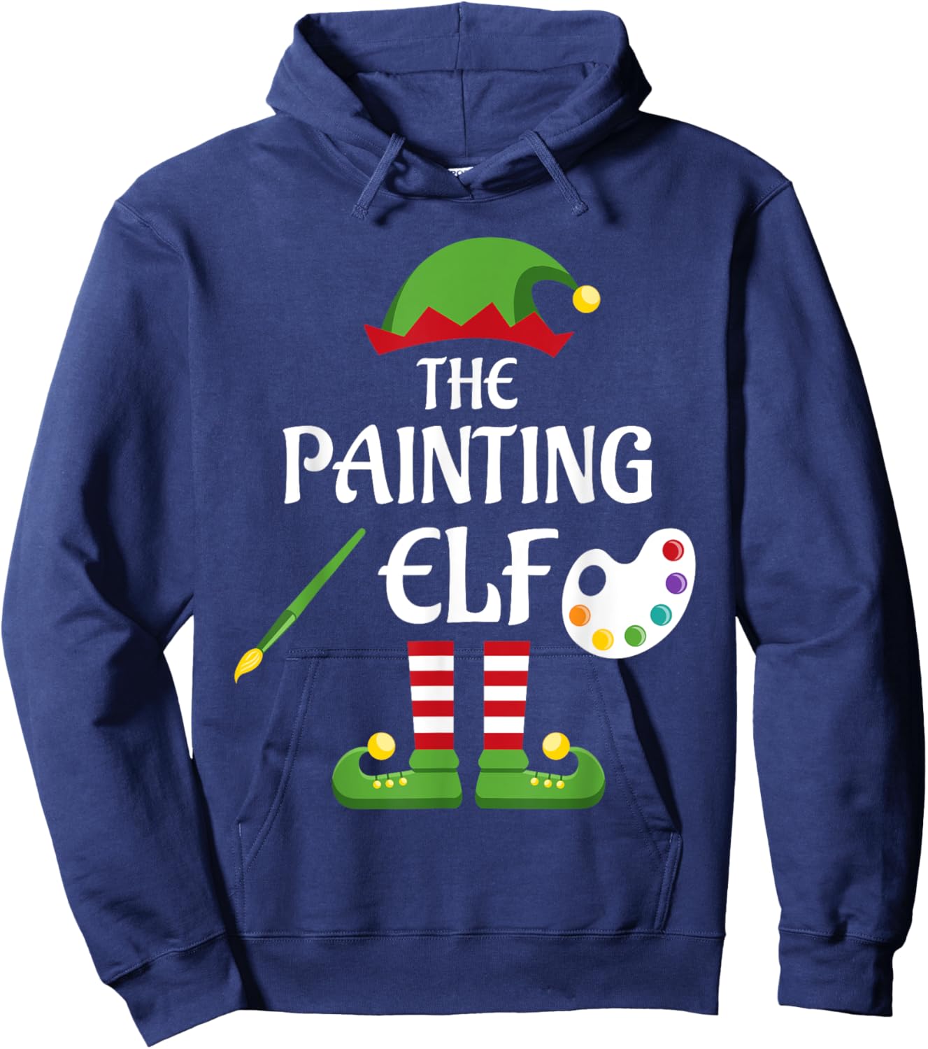 Painting Elf Family Matching Group Christmas Hoodie - Hoodie | Navy