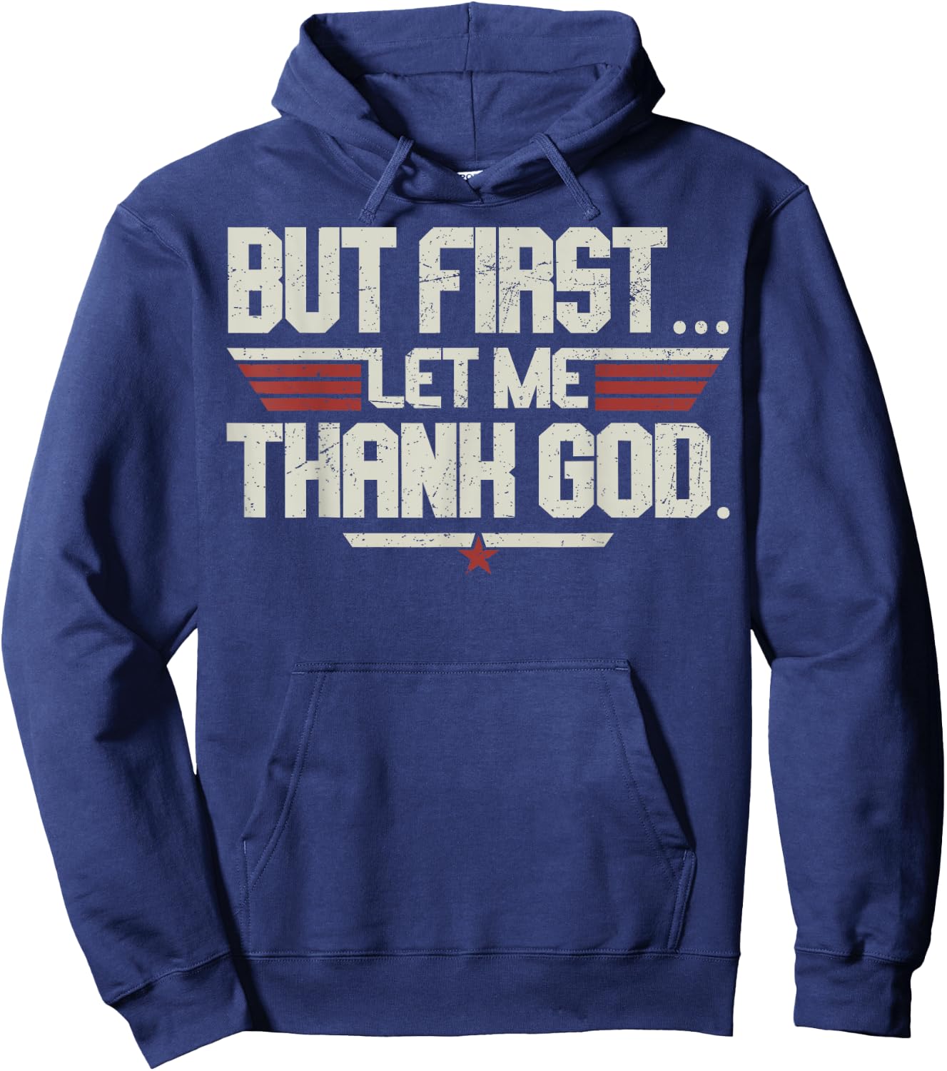 Vintage But First Let Me Thank God Christian Women Hoodie - Hoodie | Navy
