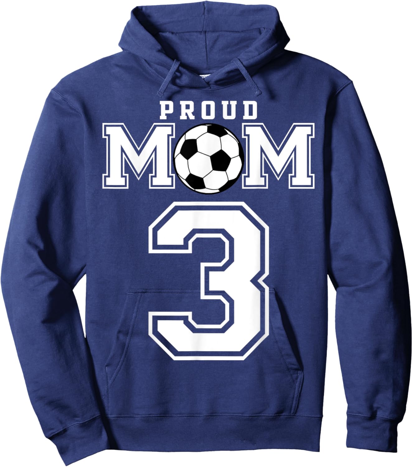 Number 3 Custom Proud Soccer Futbol Mom Personalized Women Hoodie - Hoodie | Navy
