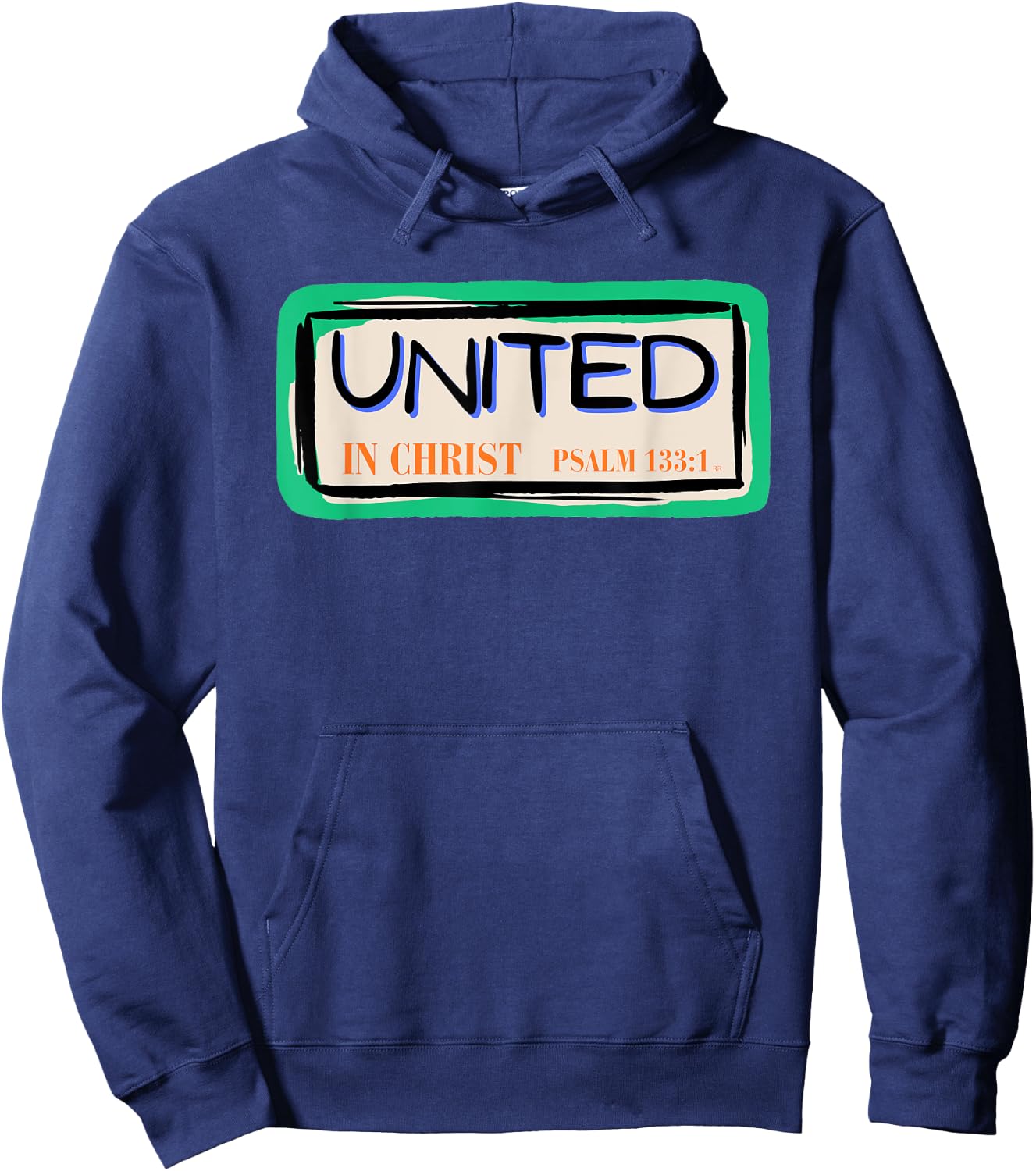 UNITED IN CHRIST Bible Verse Christian Faith Hoodie - Hoodie | Navy