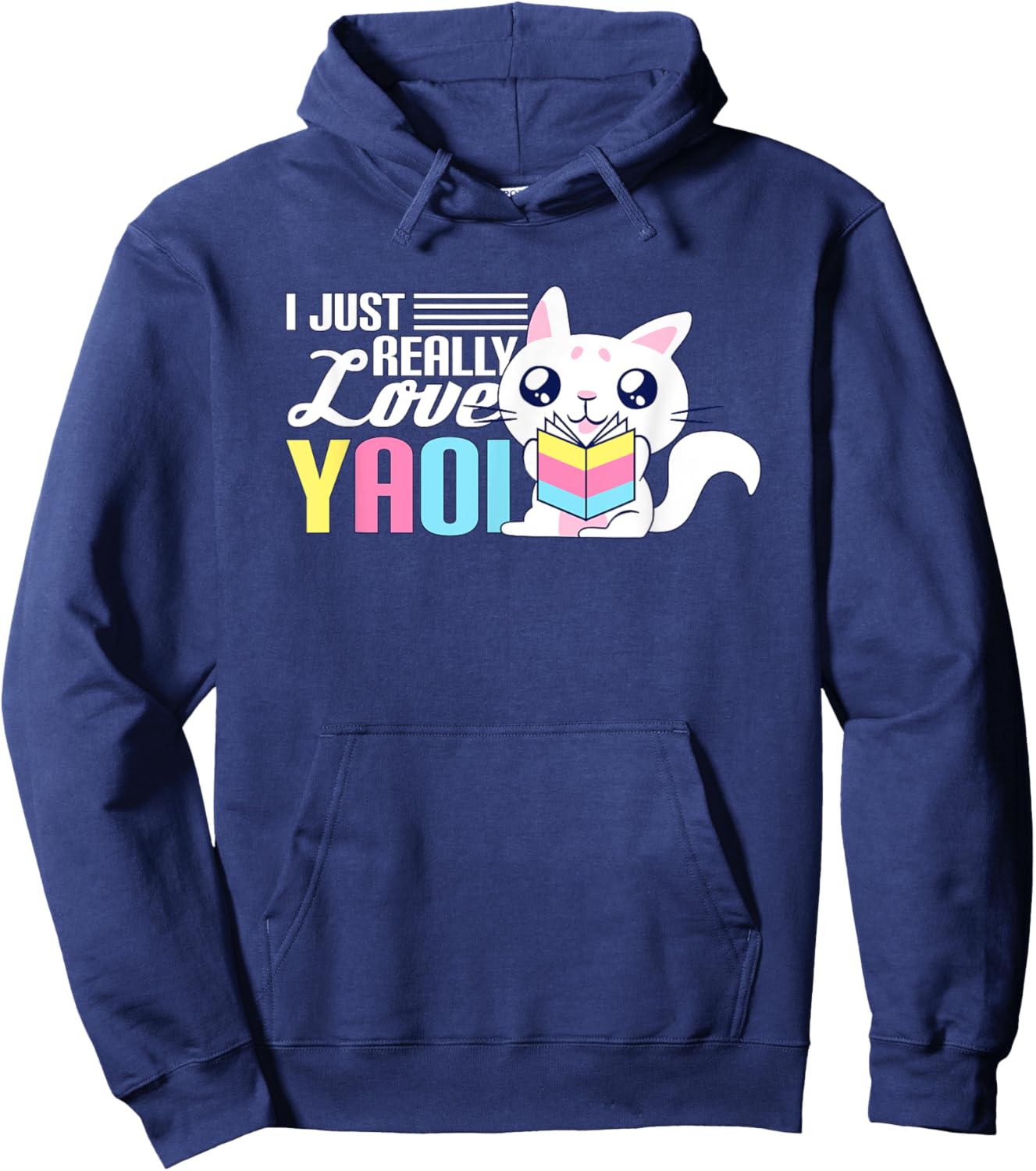 Fujoshi I Yaoi BL Love Manga I Cute Cat Hoodie - Hoodie | Navy