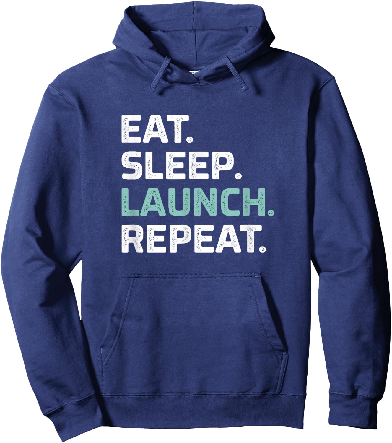 Eat Sleep Launch Repeat - Vintage Style Hoodie - Hoodie | Navy