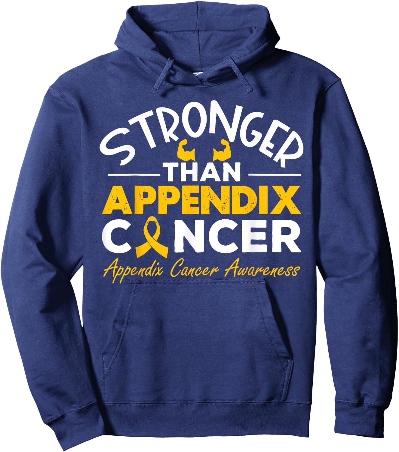 Strong Than Appendix Cancer Appendix Cancer Awareness Hoodie - Hoodie | Navy