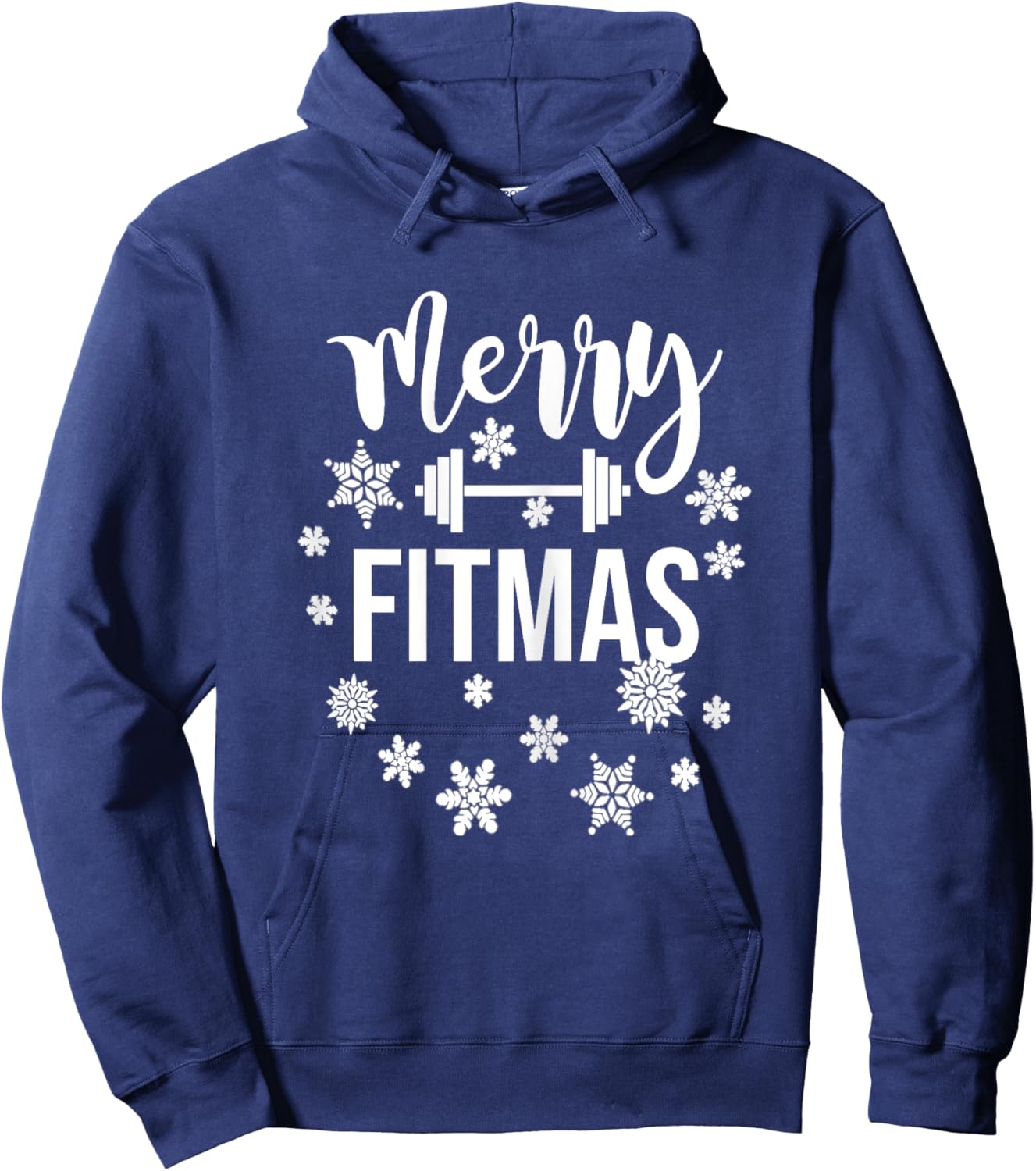 Merry Fitmas Christmas Pun Gym Holiday Workout Fitness Xmas Hoodie - Hoodie | Navy