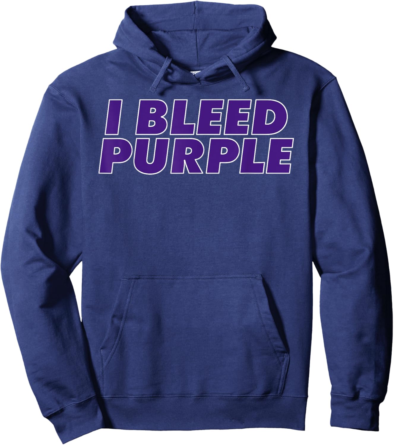 I Bleed Purple shirt graphic for sports fans Hoodie - Hoodie | Navy