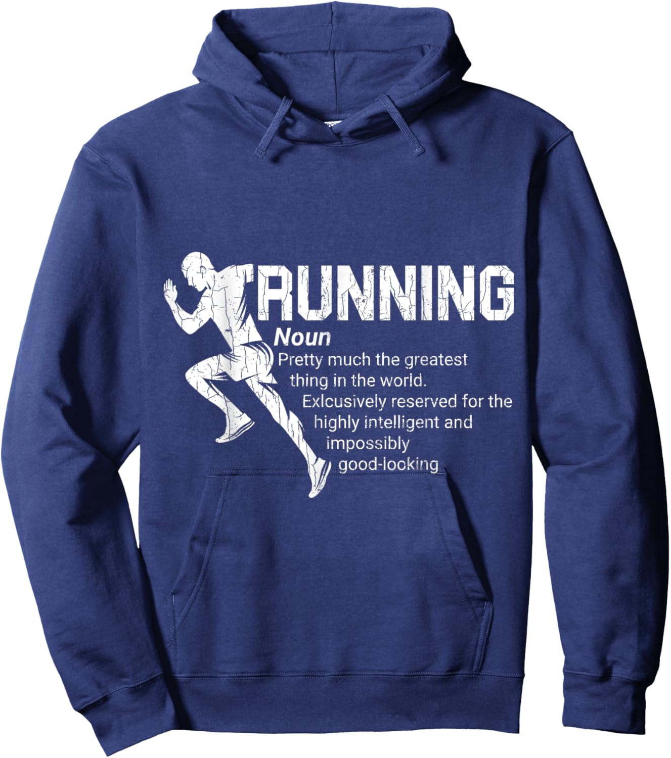 Running Definition Funny Marathon Runner Graphic Hoodie - Hoodie | Navy