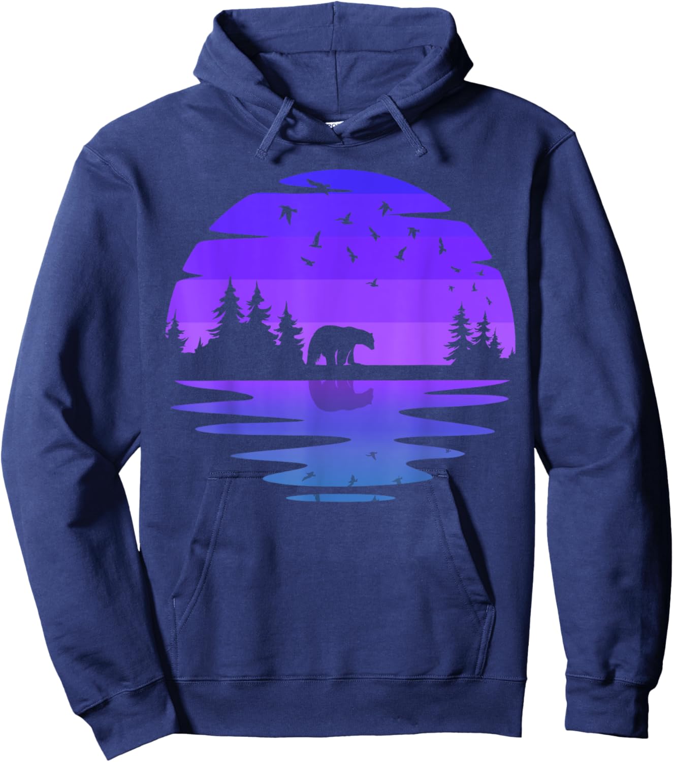 Birds Outdoors Wildlife Nature Animal Bear Forest Hoodie - Hoodie | Navy