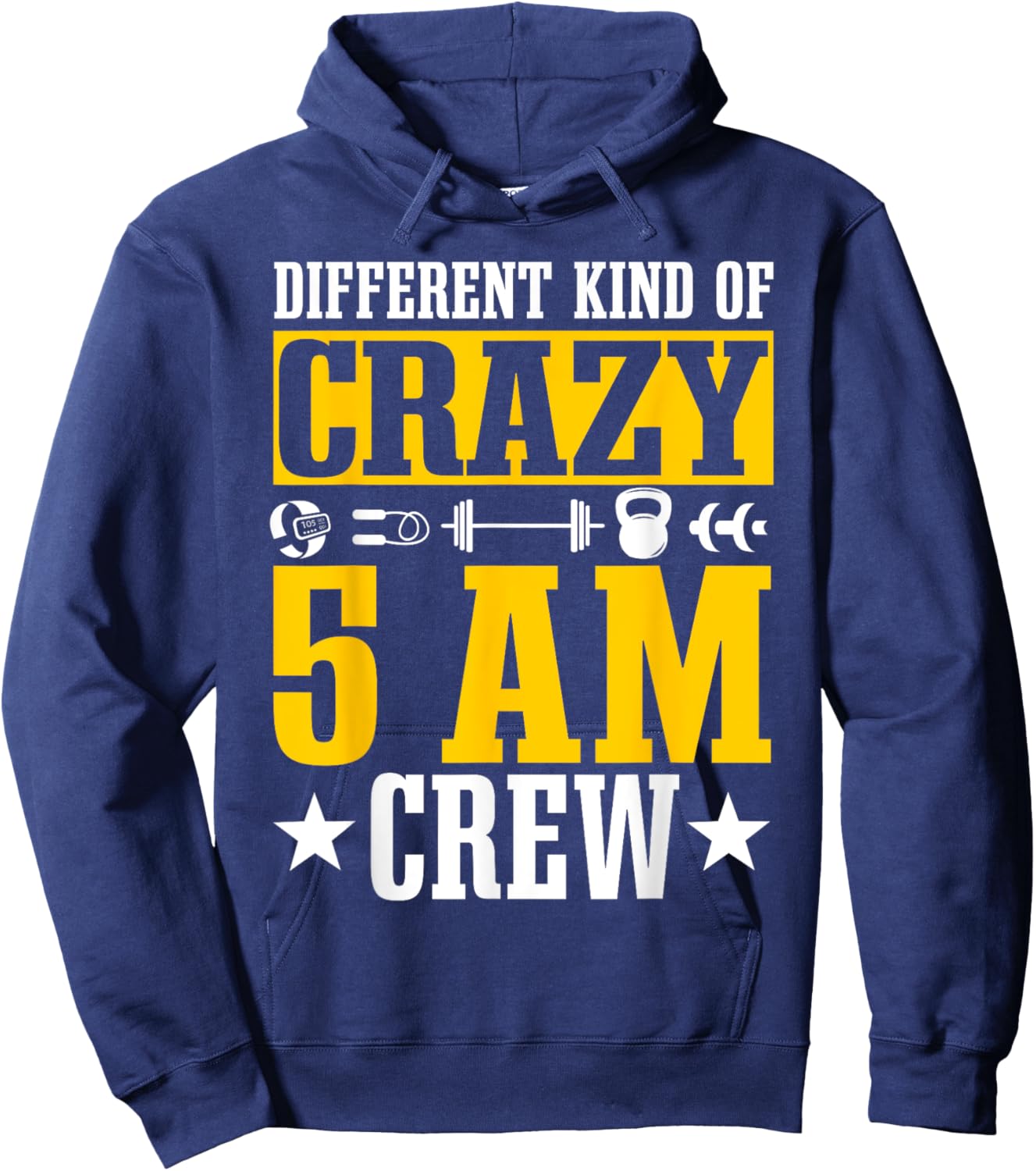 Workout Squad 5AM Crew Funny Gym Quote Hoodie - Hoodie | Navy