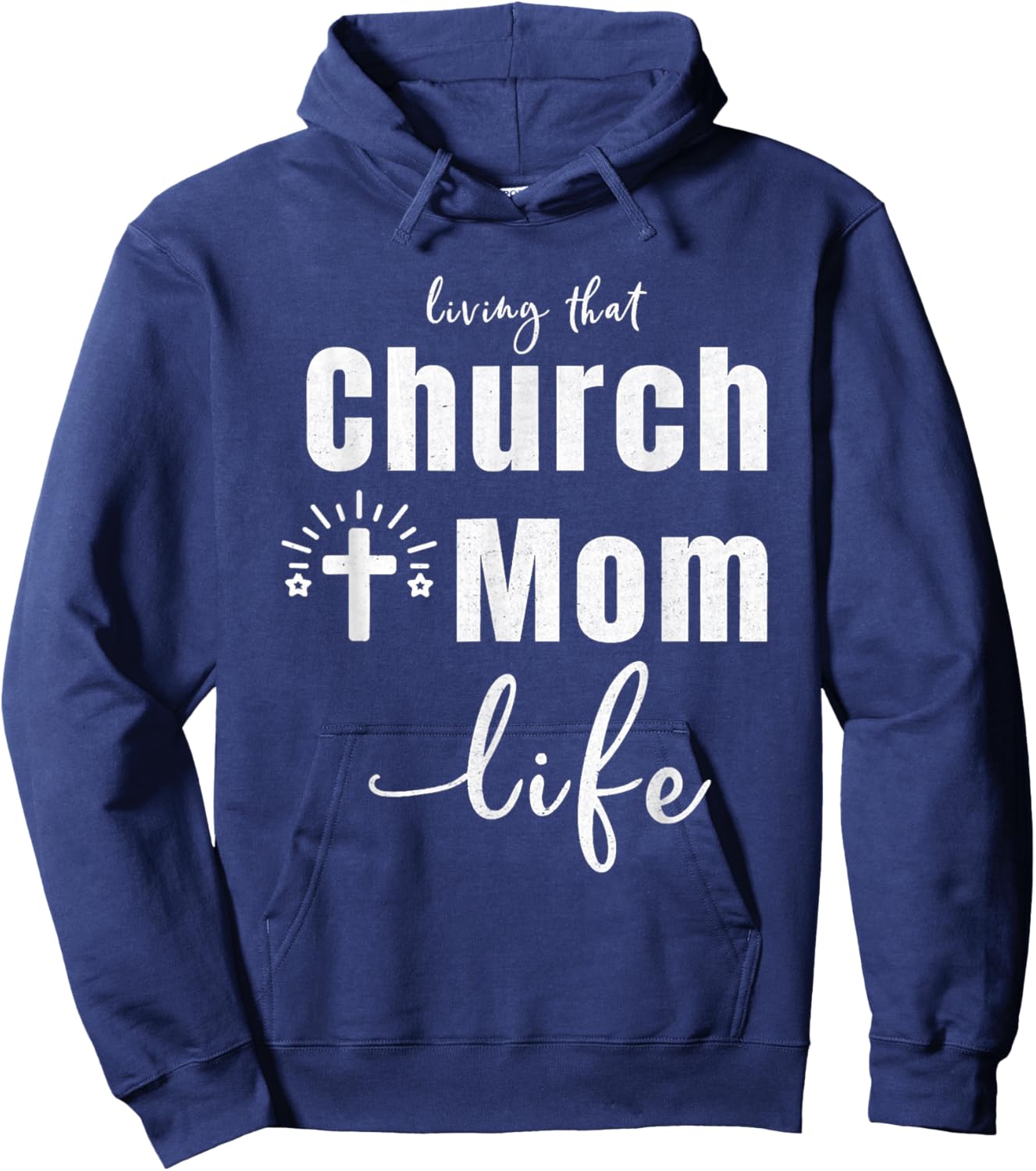 Living That Church Mom Life Christian Mother's Day Gift Hoodie - Hoodie | Navy