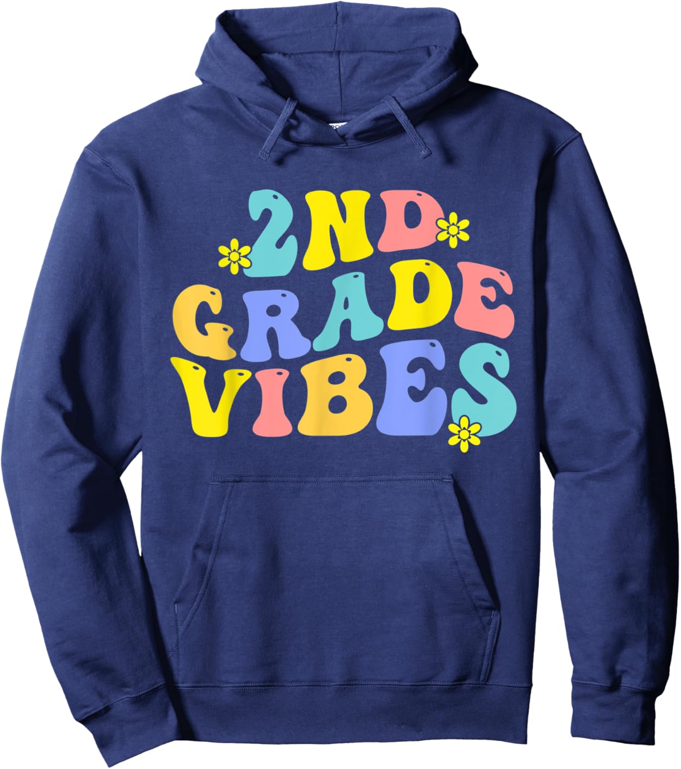 2nd Grade Vibes Back to School Teacher Boys Girls Hoodie - Hoodie | Navy