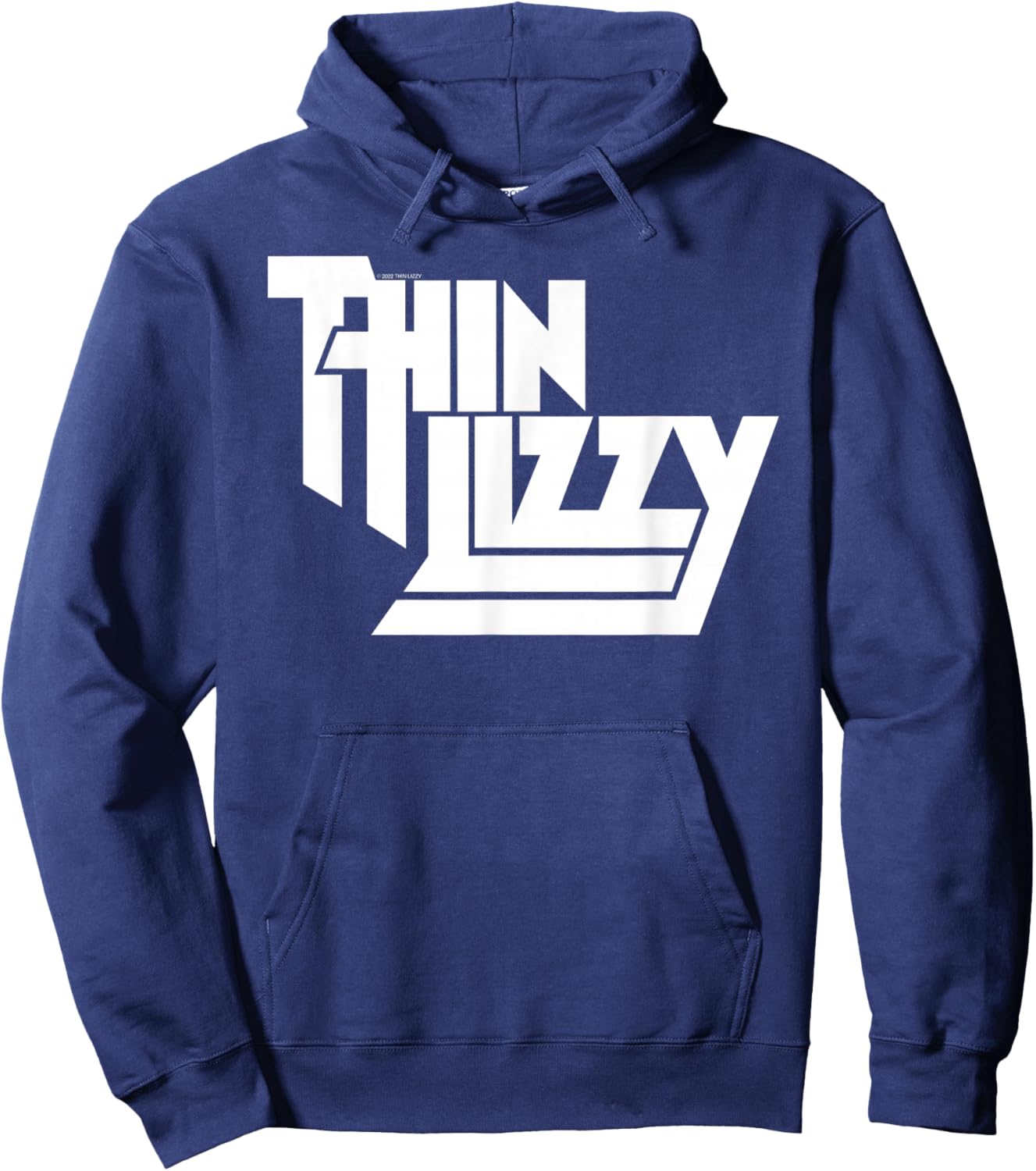 Thin Lizzy – White Stacked Logo Hoodie - Hoodie | Navy