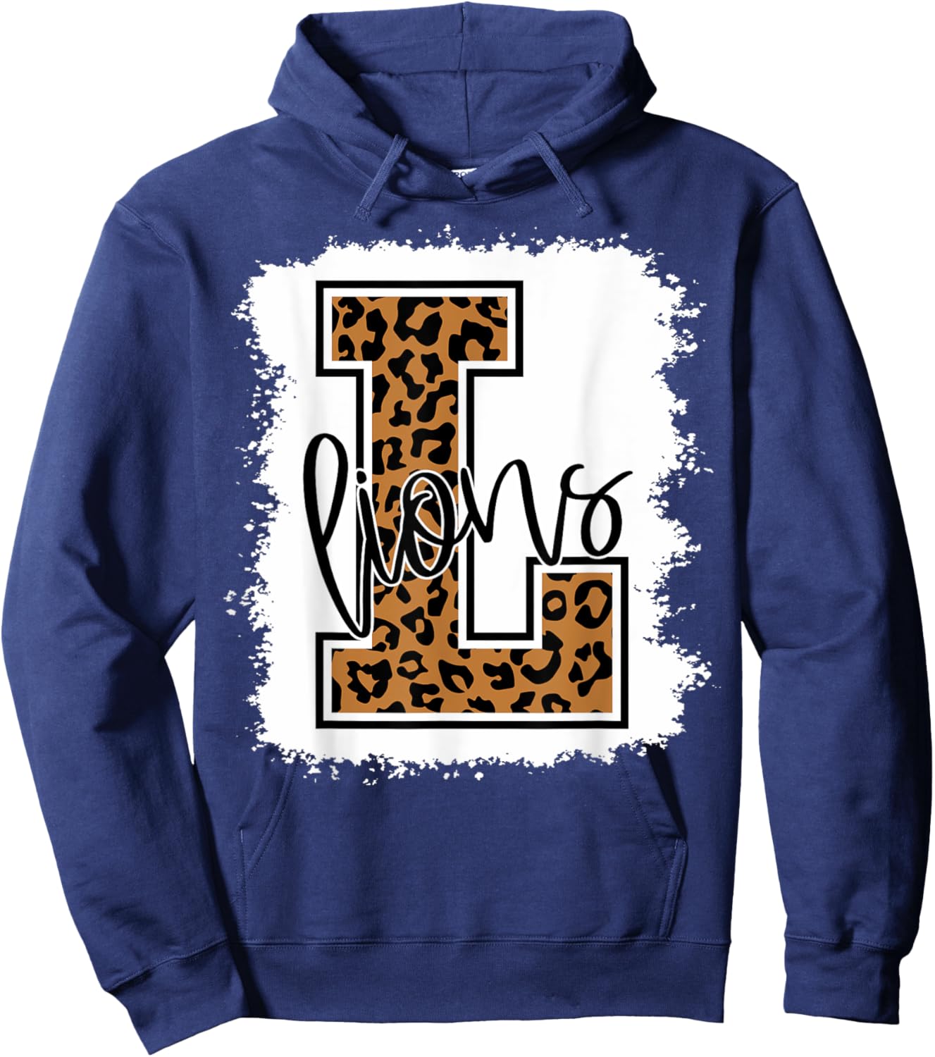 Lions School Sports Fan Team Spirit Hoodie - Hoodie | Navy