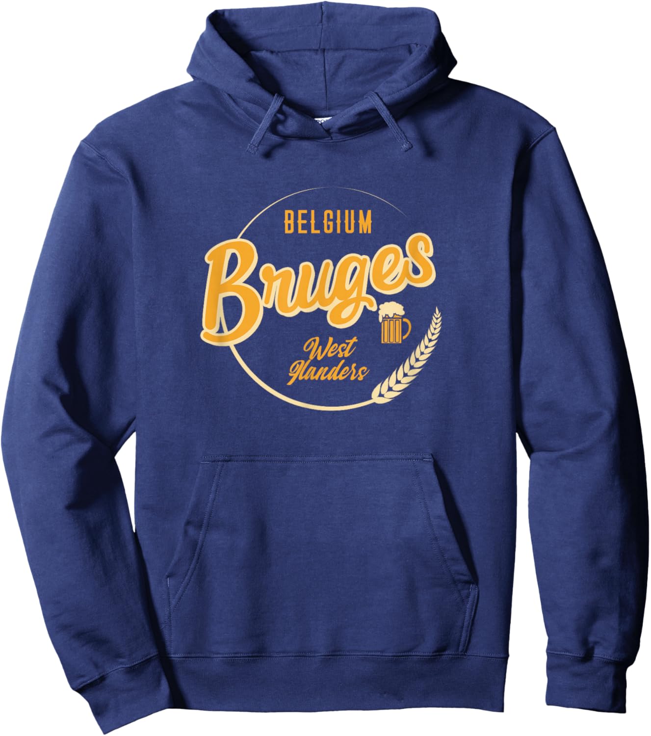 Bruges, Belgium - Belgian Retro Vacation Hoodie - Hoodie | Navy