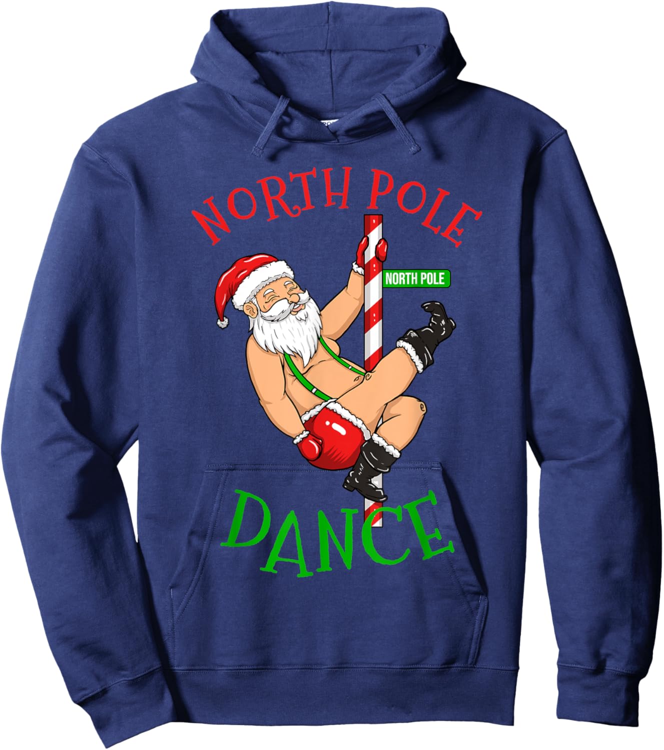 North Pole Dance Santa Claus Christmas North Pole Dance Hoodie - Hoodie | Navy