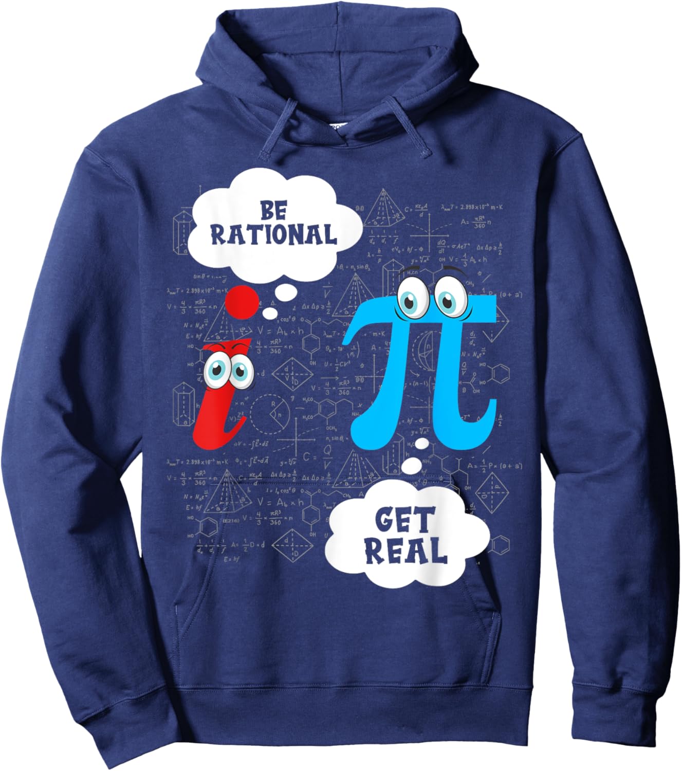 Funny Be Rational Get Real Cute Math Pun Statistics Hoodie - Hoodie | Navy