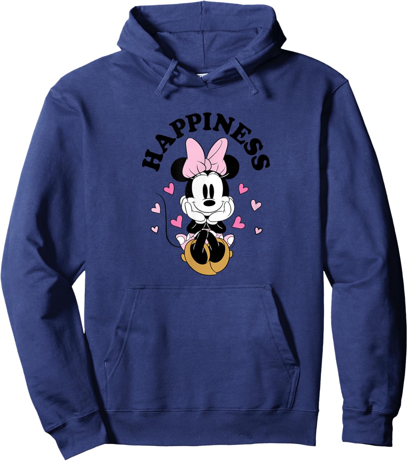 Minnie Mouse - Happiness With Pink Hearts Hoodie - Hoodie | Navy