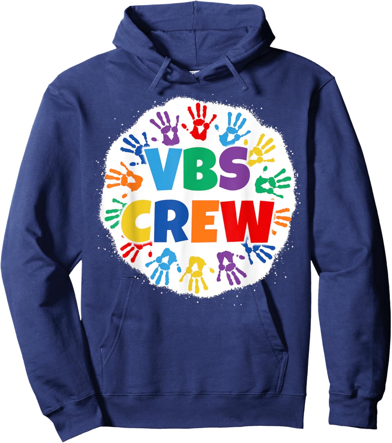 2022 Vacation Bible School Bleached Handprints VBS Crew Hoodie - Hoodie | Navy