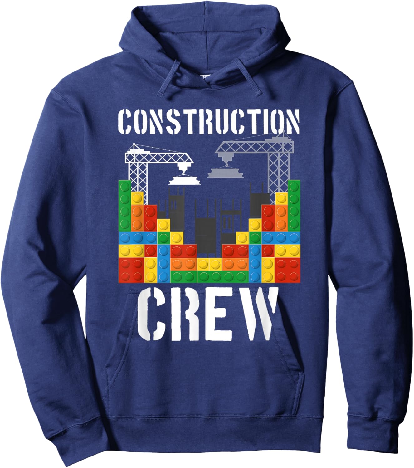 Construction Crew Master Builder Bricklayer Building Blocks Hoodie - Hoodie | Navy