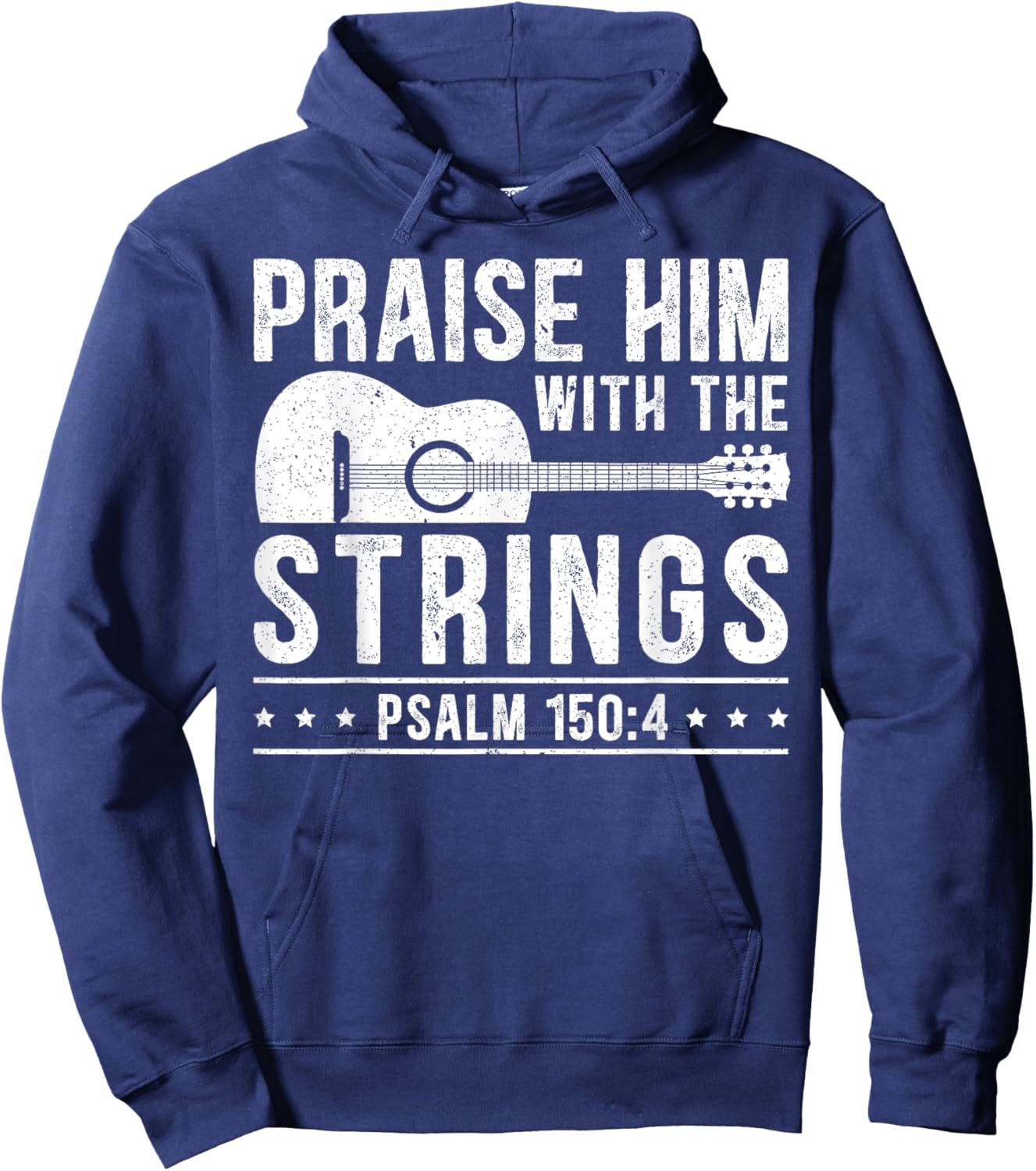 Praise Him With The Strings Guitars Musician Instrumentalist Hoodie - Hoodie | Navy