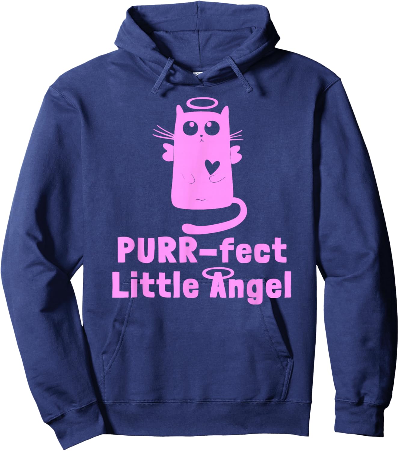 Kitty Angel Kitten Cat Purr-fect Little Angel Perfect Halo Hoodie - Hoodie | Navy