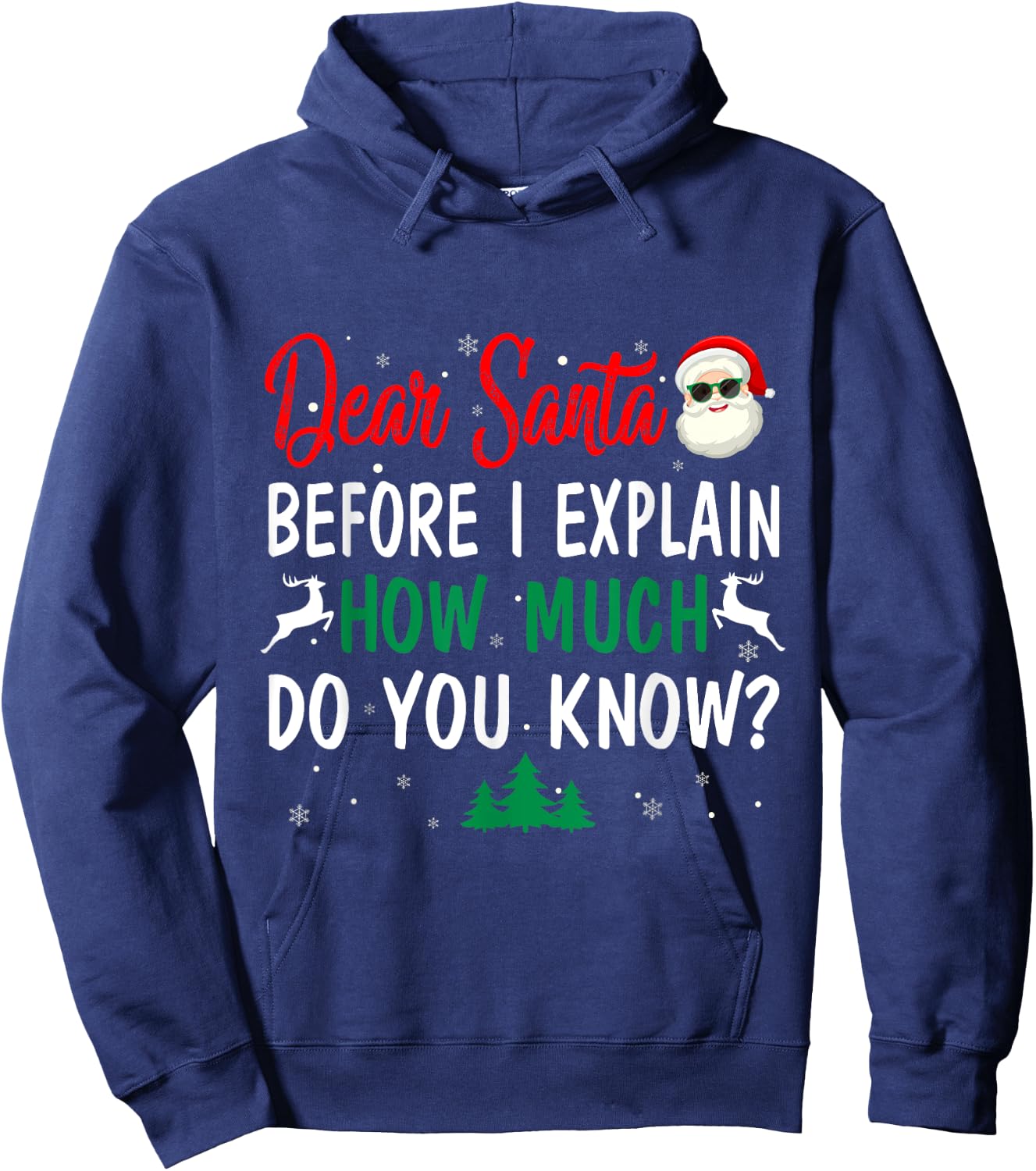 Funny Christmas Pajama Kids Adult Dear Santa I Can Explain Hoodie - Hoodie | Navy