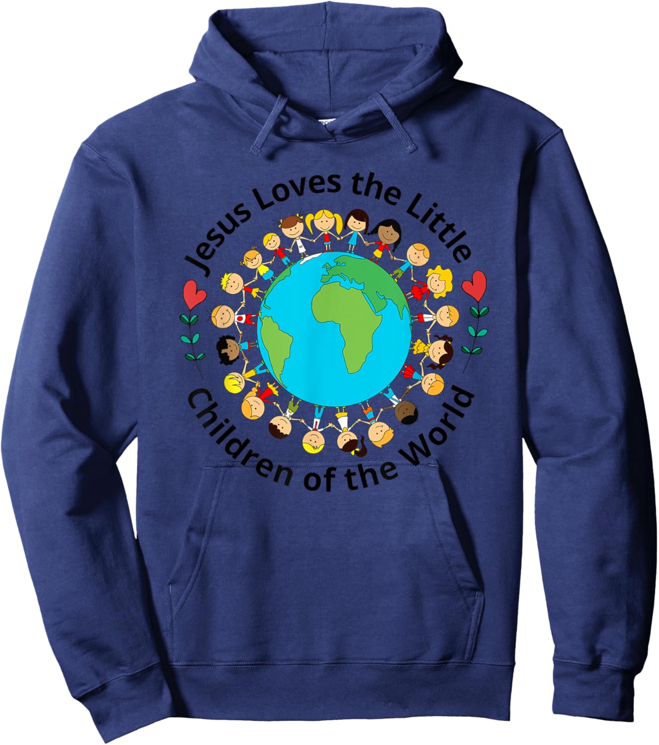 Jesus Loves Children Of World Christian Mother Teacher Kids Hoodie - Hoodie | Navy
