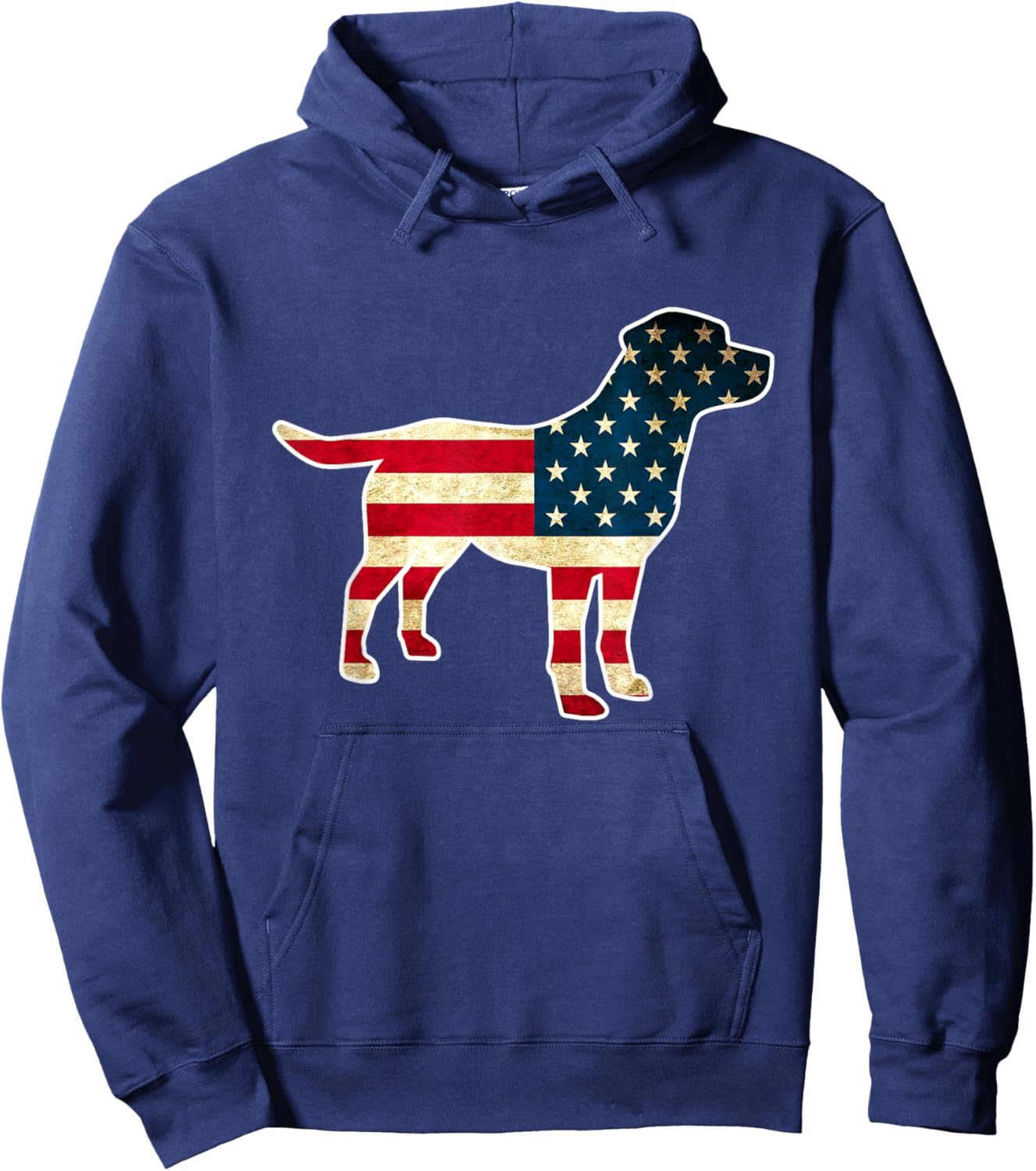 Patriotic 4th of July Labrador Dog American Flag Hoodie - Hoodie | Navy