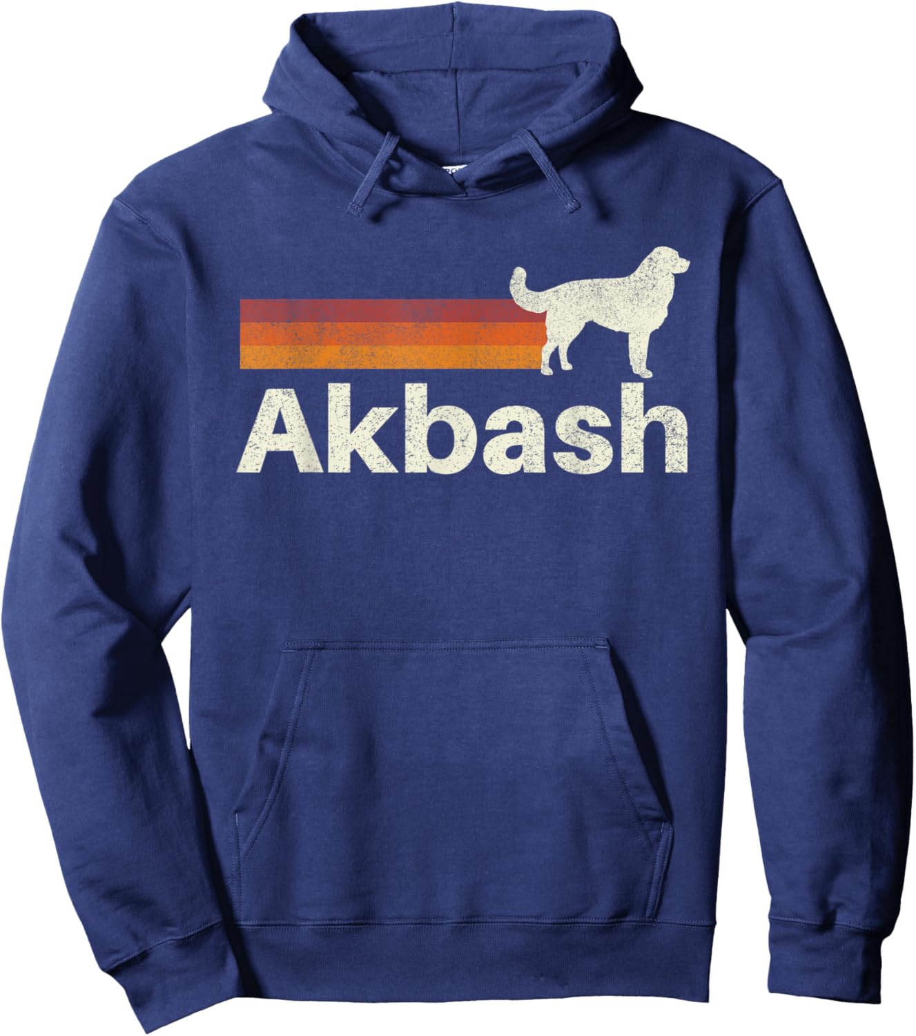Vintage Akbash Retro Mom Dad Dog Hoodie - Hoodie | Navy