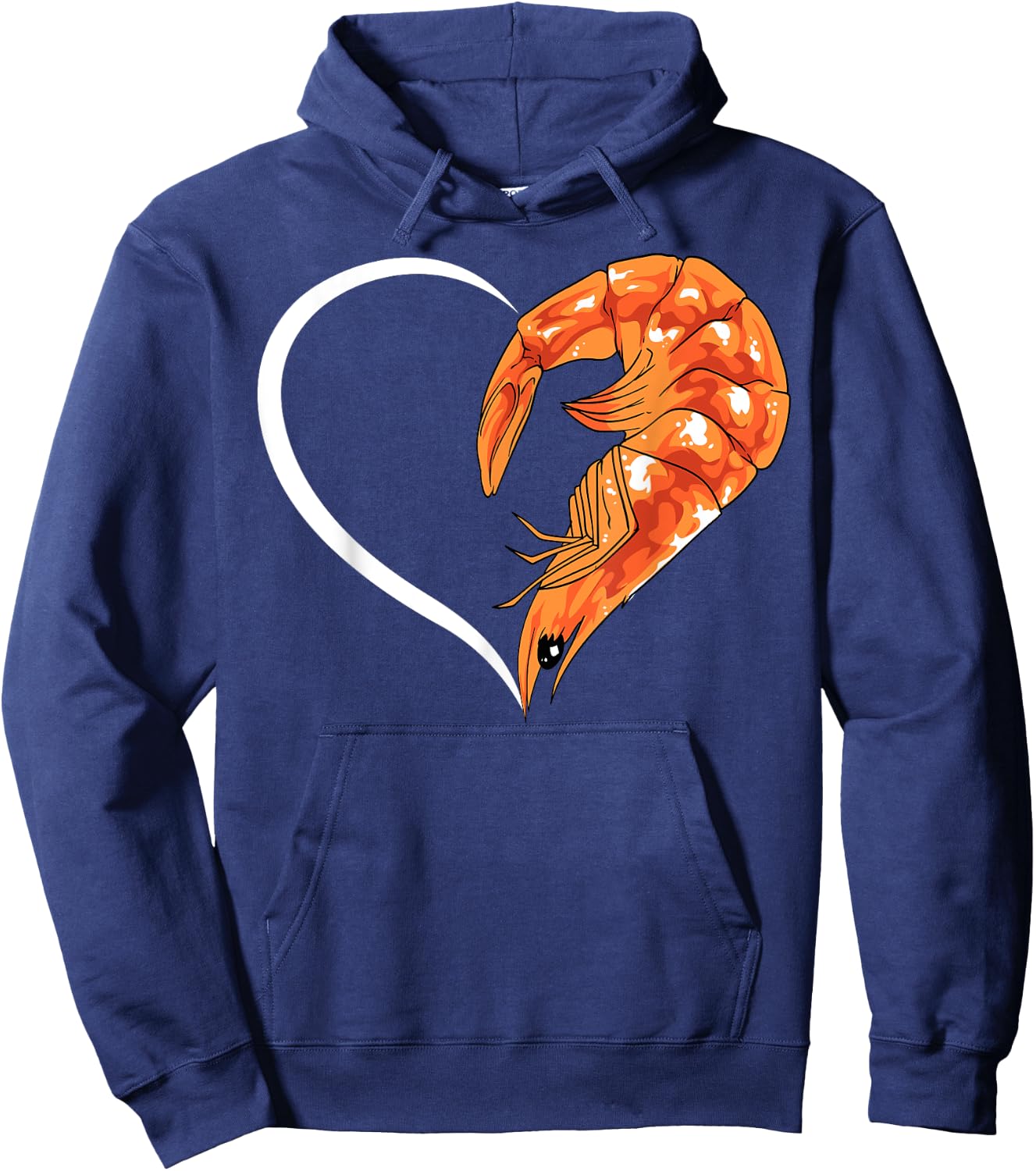 Shrimp Shirts Girls Kids Heart Cute Shrimp Hoodie - Hoodie | Navy