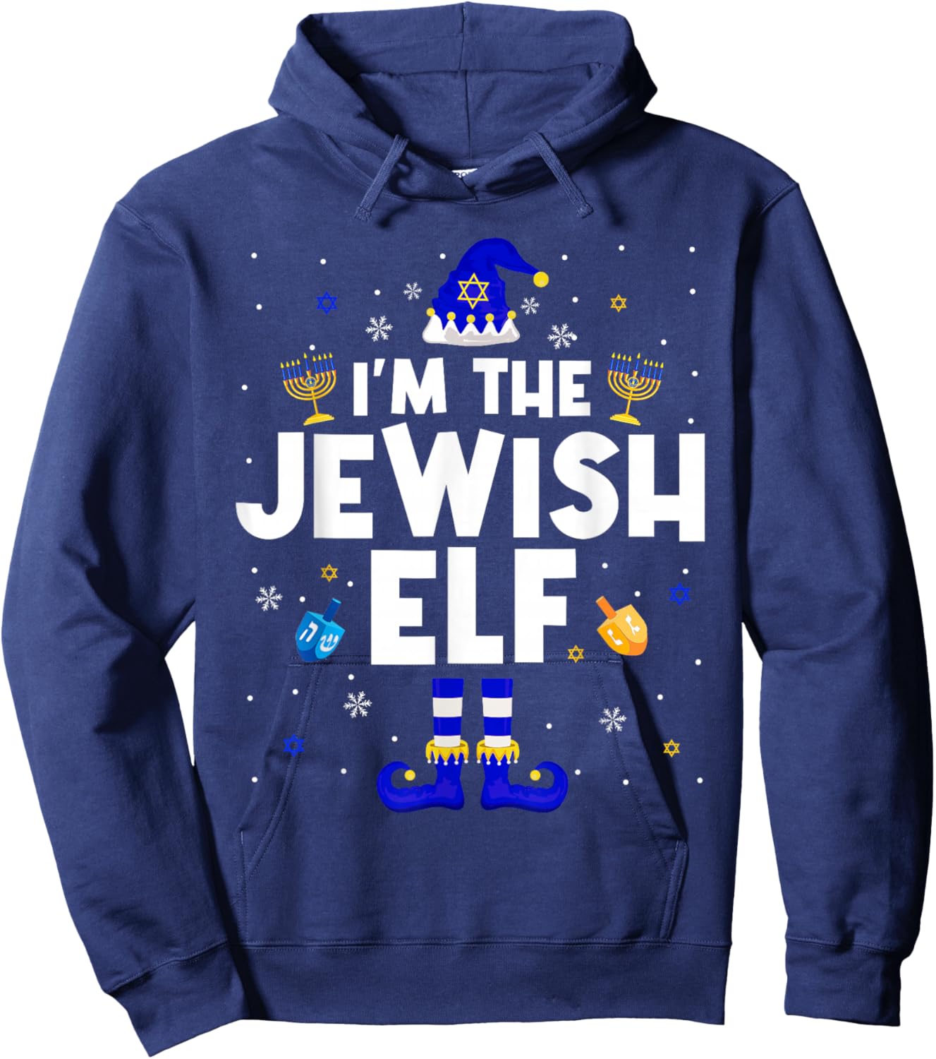 I'm The Jewish Elf Hanukkah Chanukah Christmas Family Group Hoodie - Hoodie | Navy