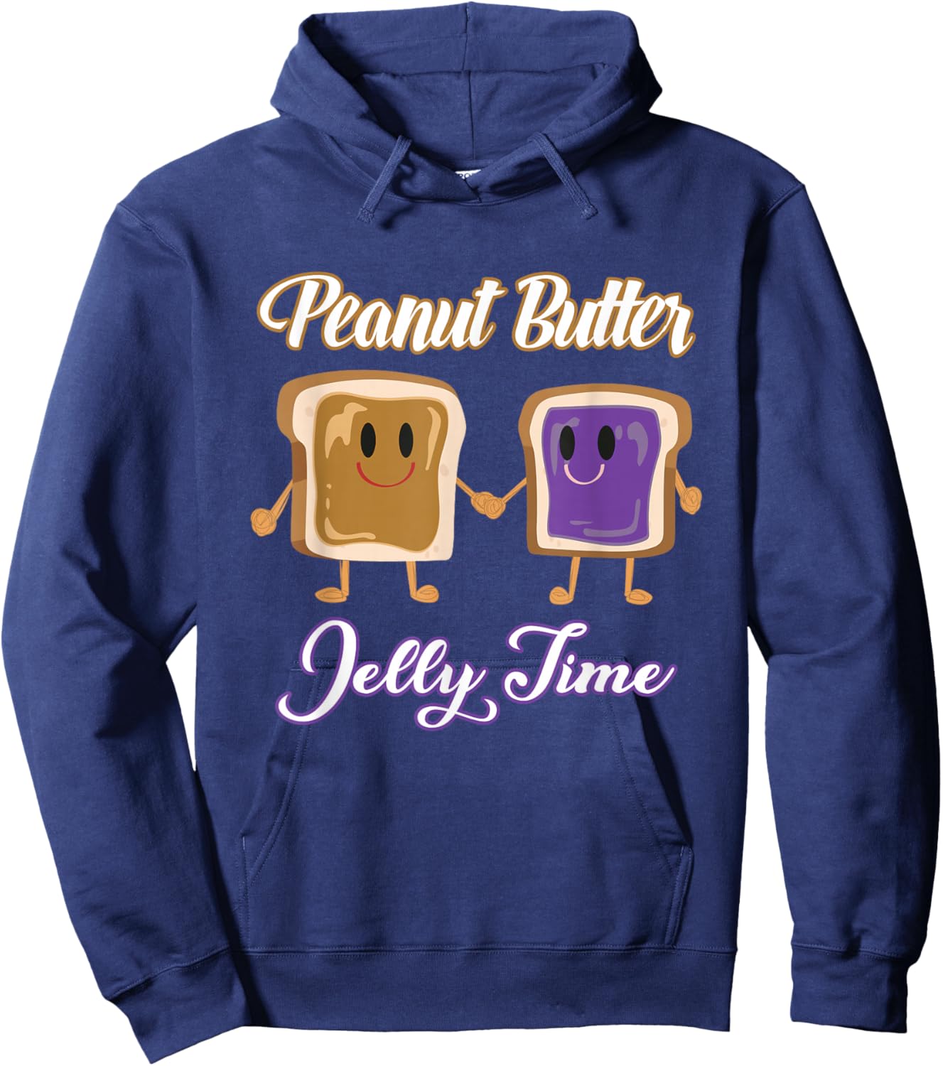 Peanut Butter Jelly Time BFF Love Match Perfect Hoodie - Hoodie | Navy