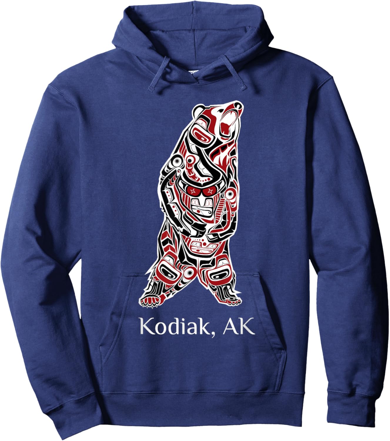 Kodiak Alaska Native American Indian Brown Grizzly Bear Gift Hoodie - Hoodie | Navy
