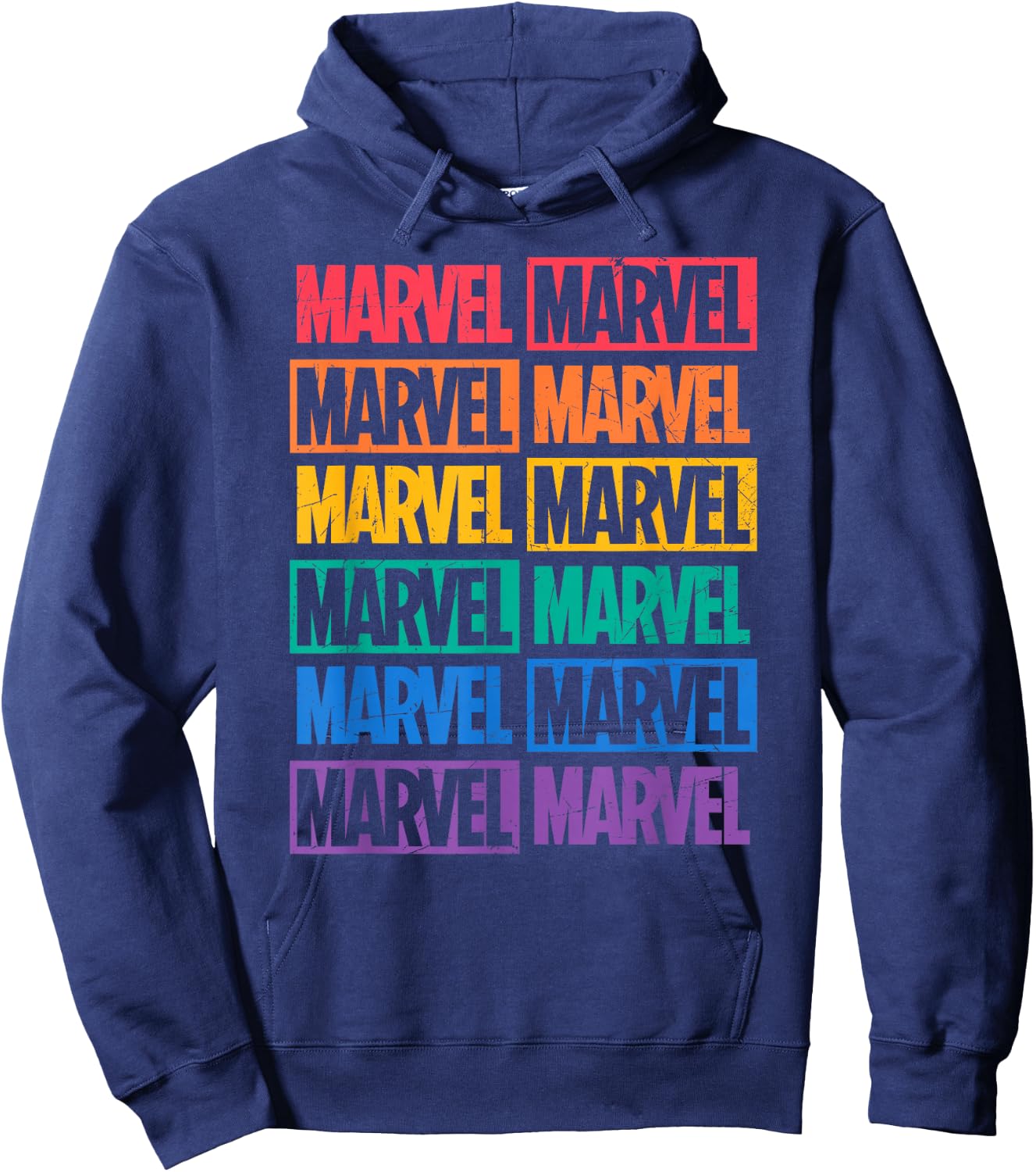 Marvel Logo Print Pride Hoodie - Hoodie | Navy