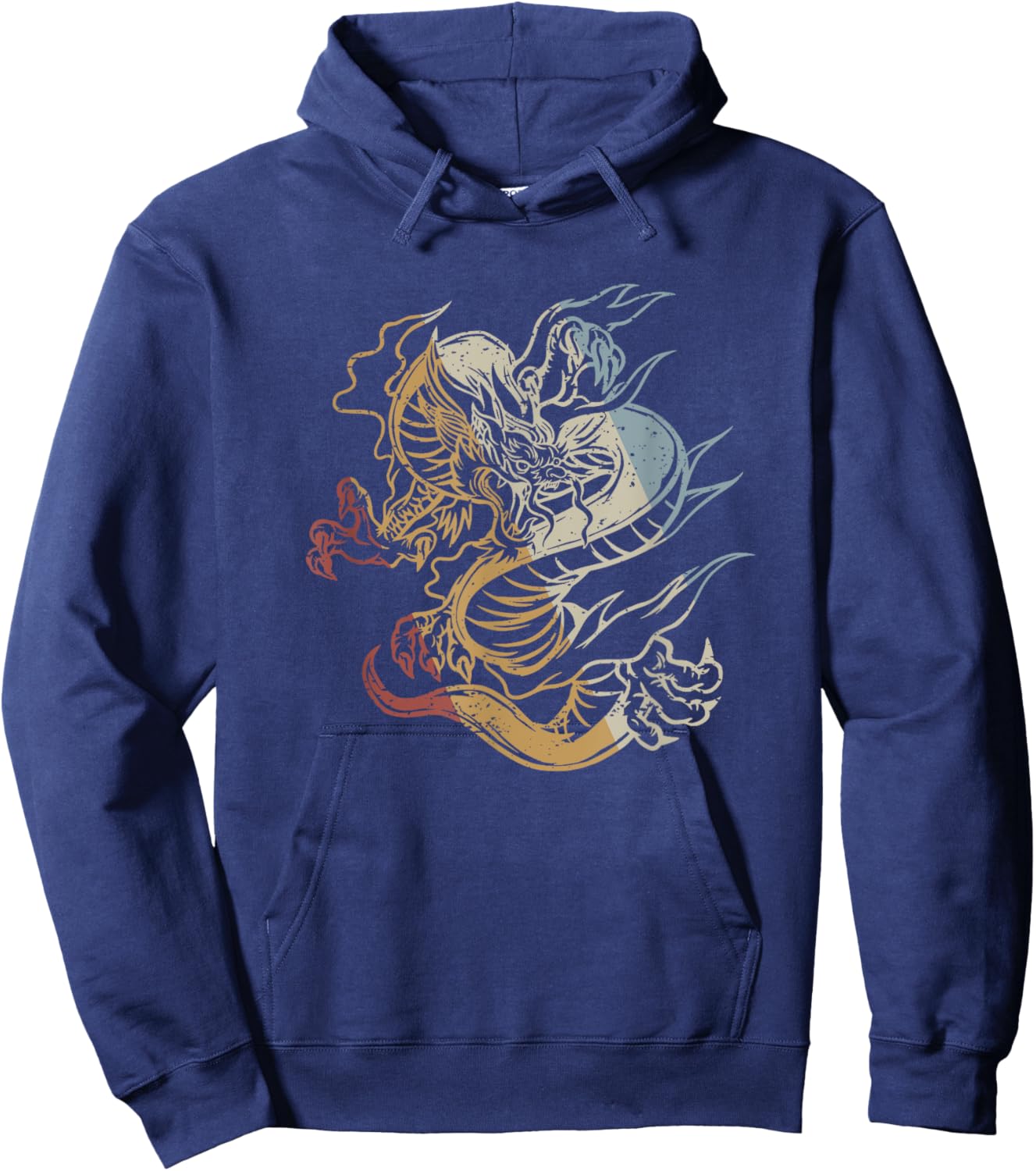 Dragon Retro Style Vintage Hoodie - Hoodie | Navy