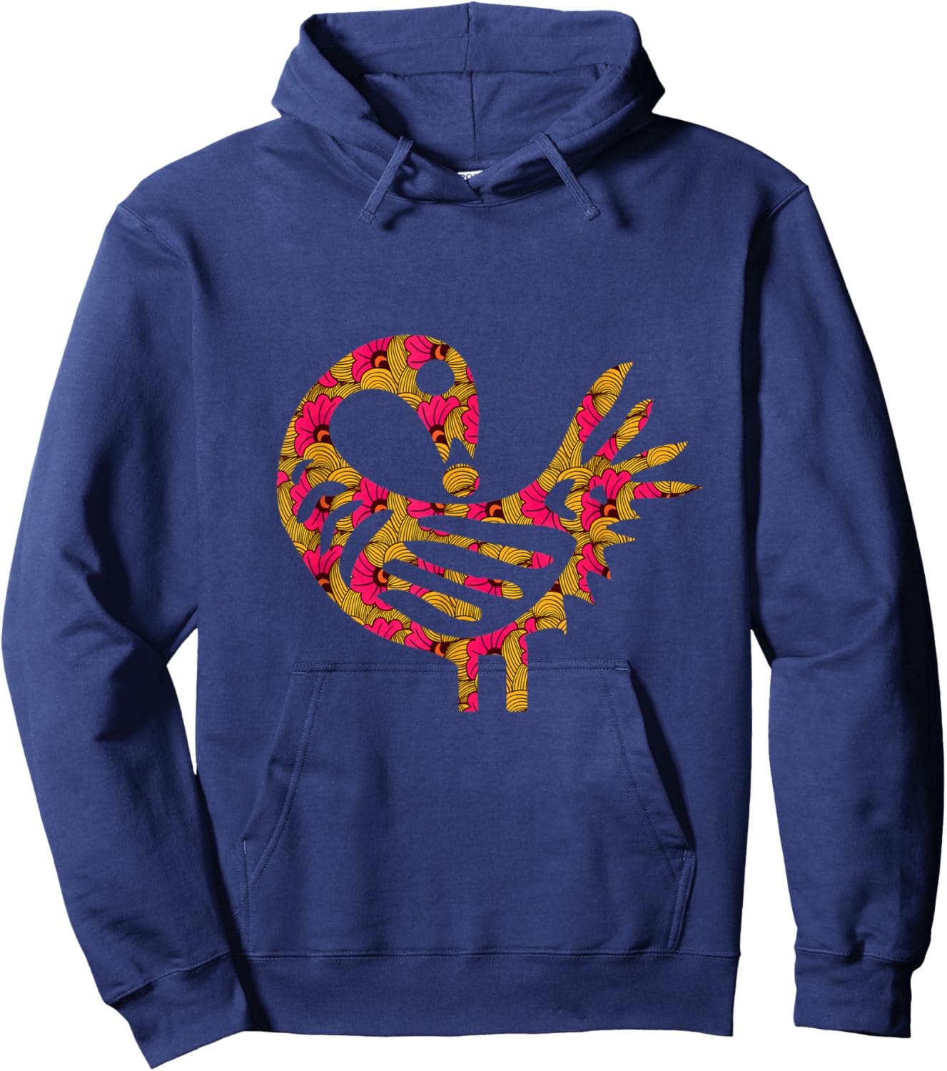 Sankofa Bird Creative Flower Afrocentric Adinkra Symbol Hoodie - Hoodie | Navy