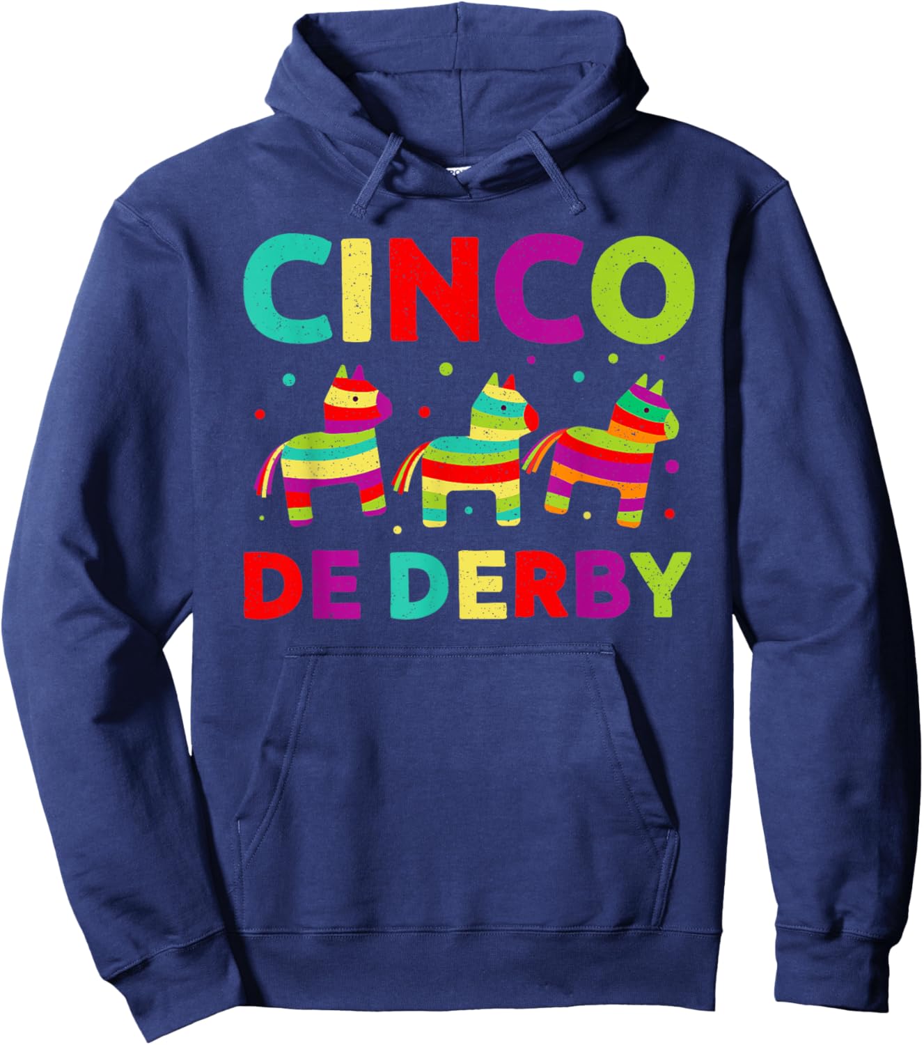 Funny Horse Racing Vintage Cinco De Derby KY Derby Horse Hoodie - Hoodie | Navy