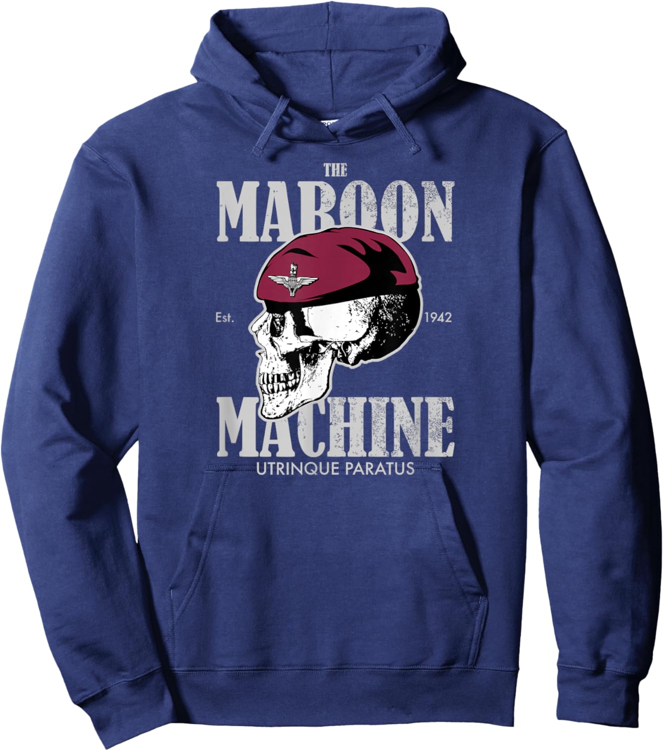 The Maroon Machine - Parachute Regiment (distressed) Hoodie - Hoodie | Navy
