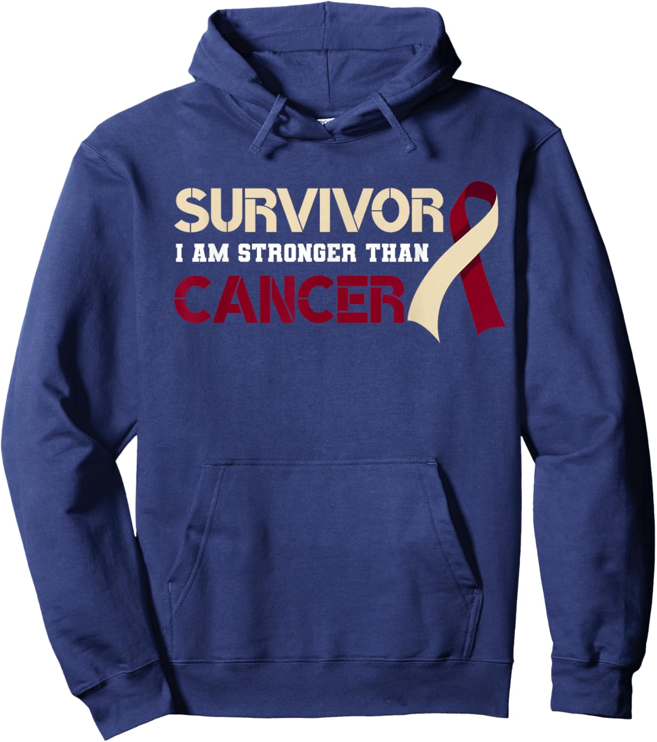 Survivor I'm Stronger Than Oral Head & Neck Cancer Survivor Hoodie - Hoodie | Navy