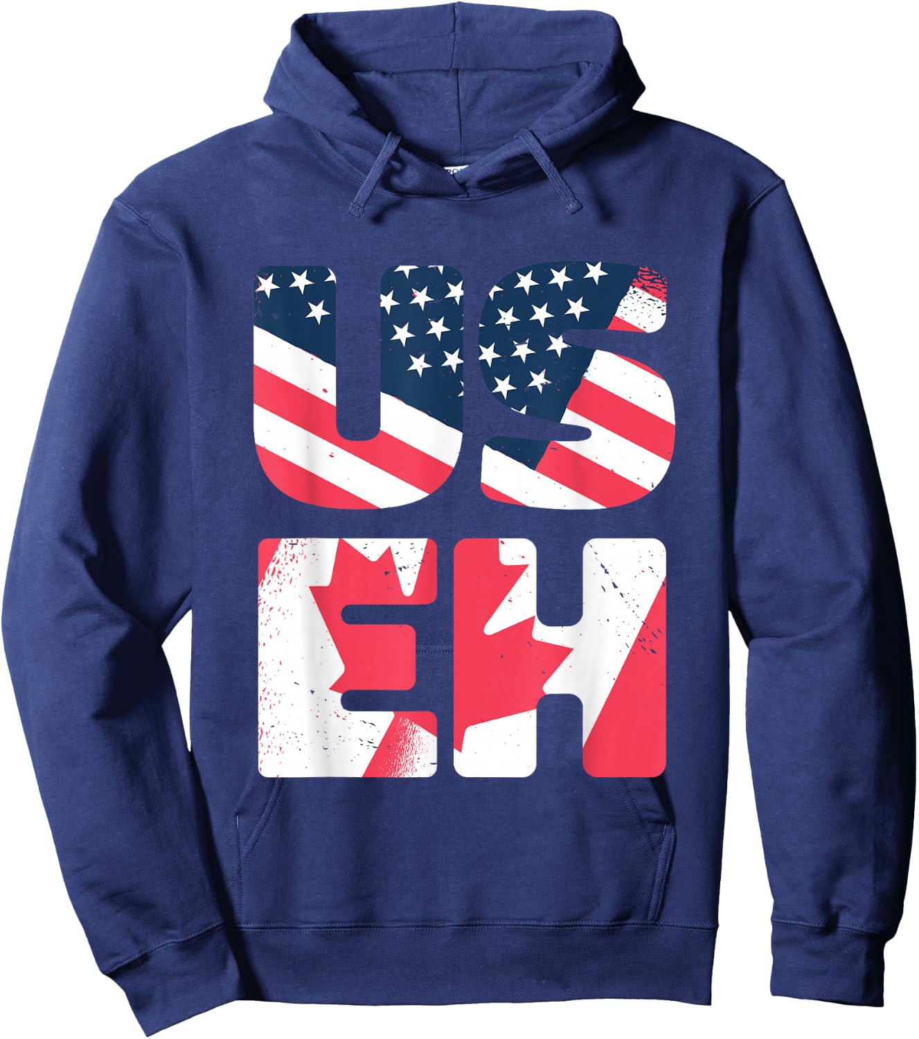 US EH! Canada Day Maple Leaf American Canadian USA Flag Hoodie - Hoodie | Navy