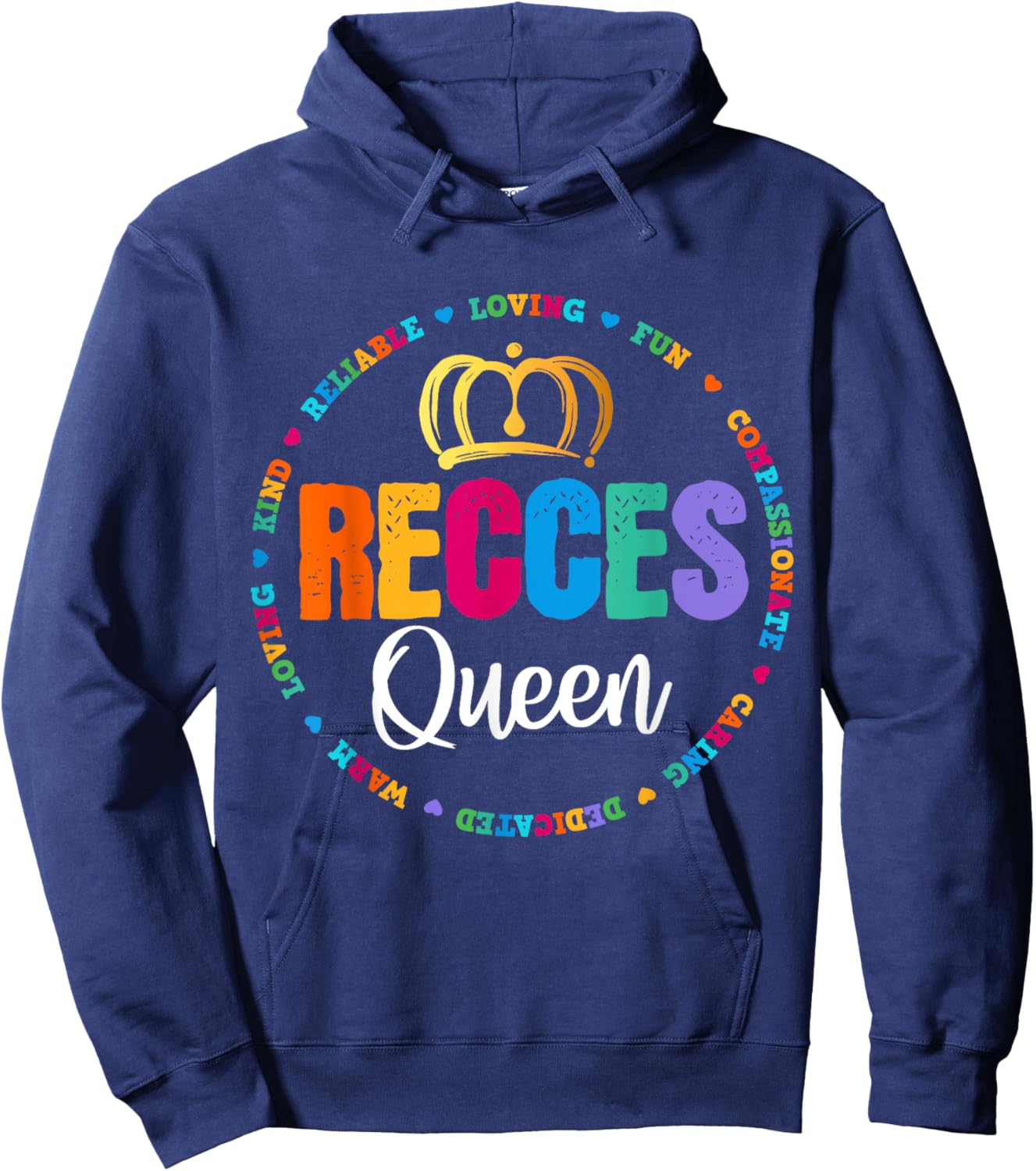 Funny Recess Queen Crew School Teachers Students Monitor Hoodie - Hoodie | Navy